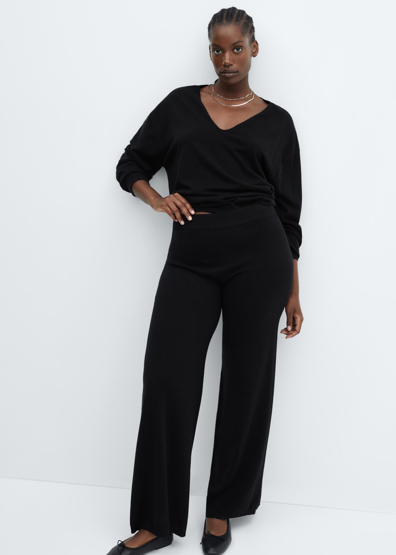 Knitted wideleg trousers - Details of the article 4