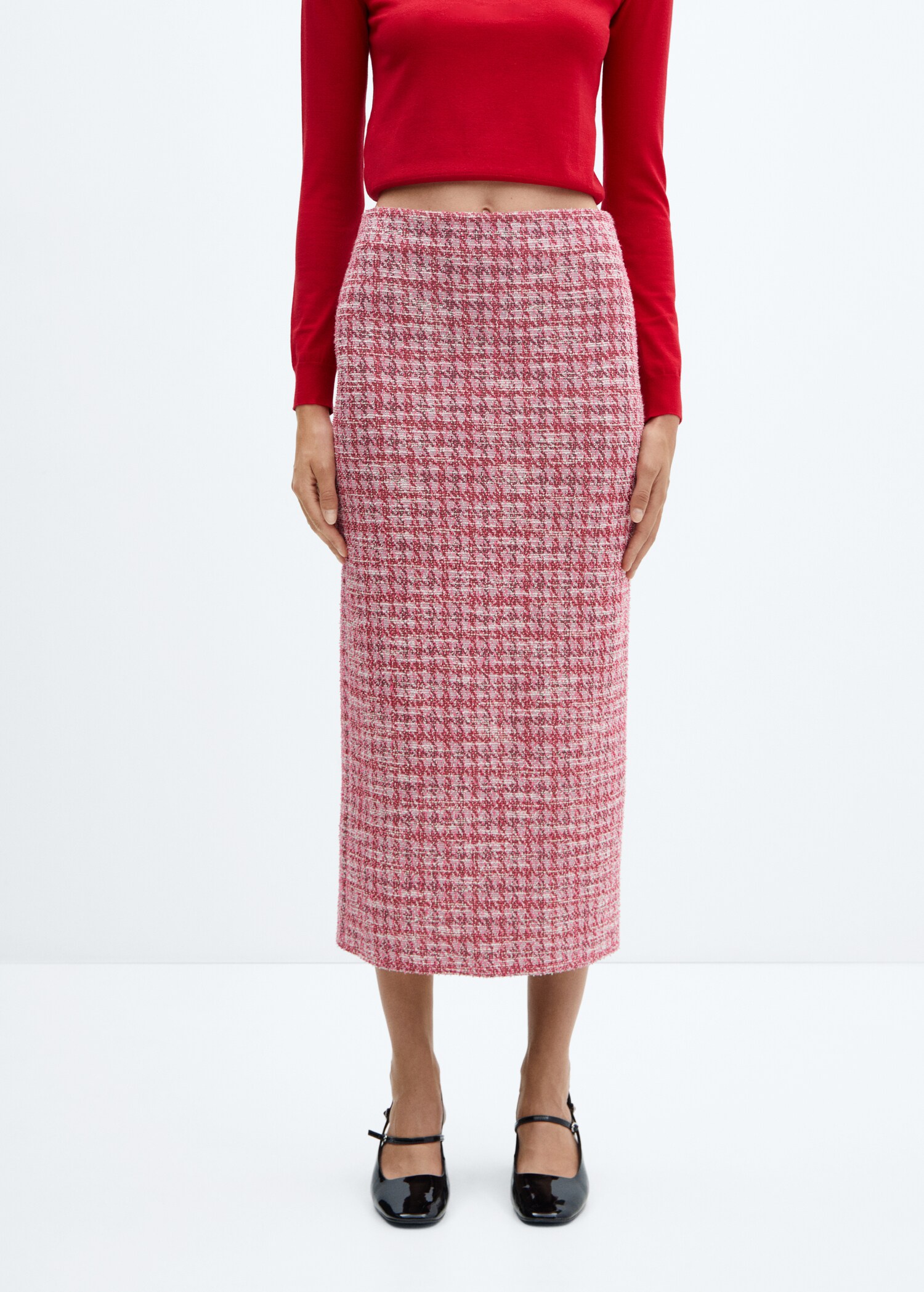 Falda tweed pata de gallo - Plano medio