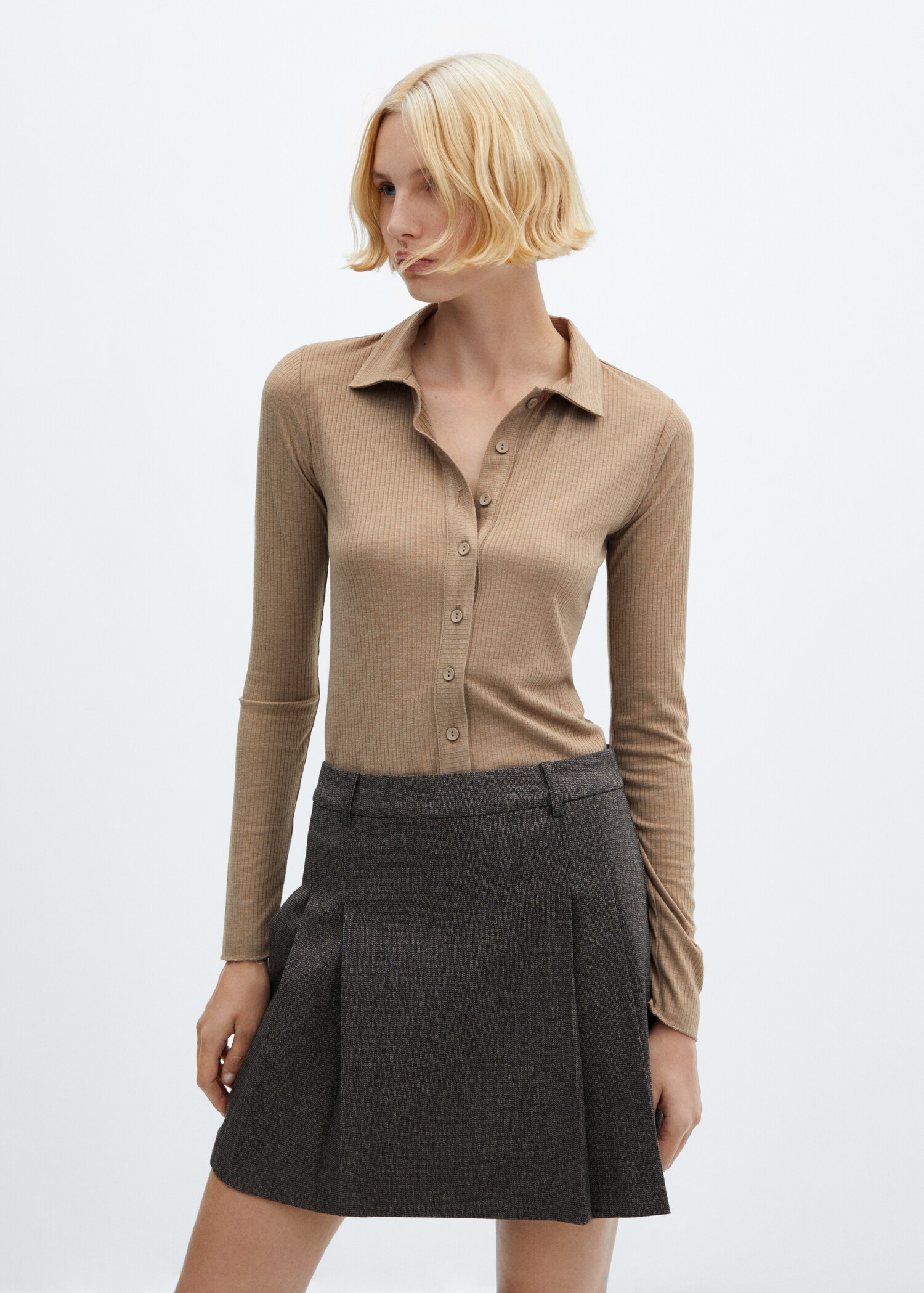 Rib-knit shirt - Medium plane