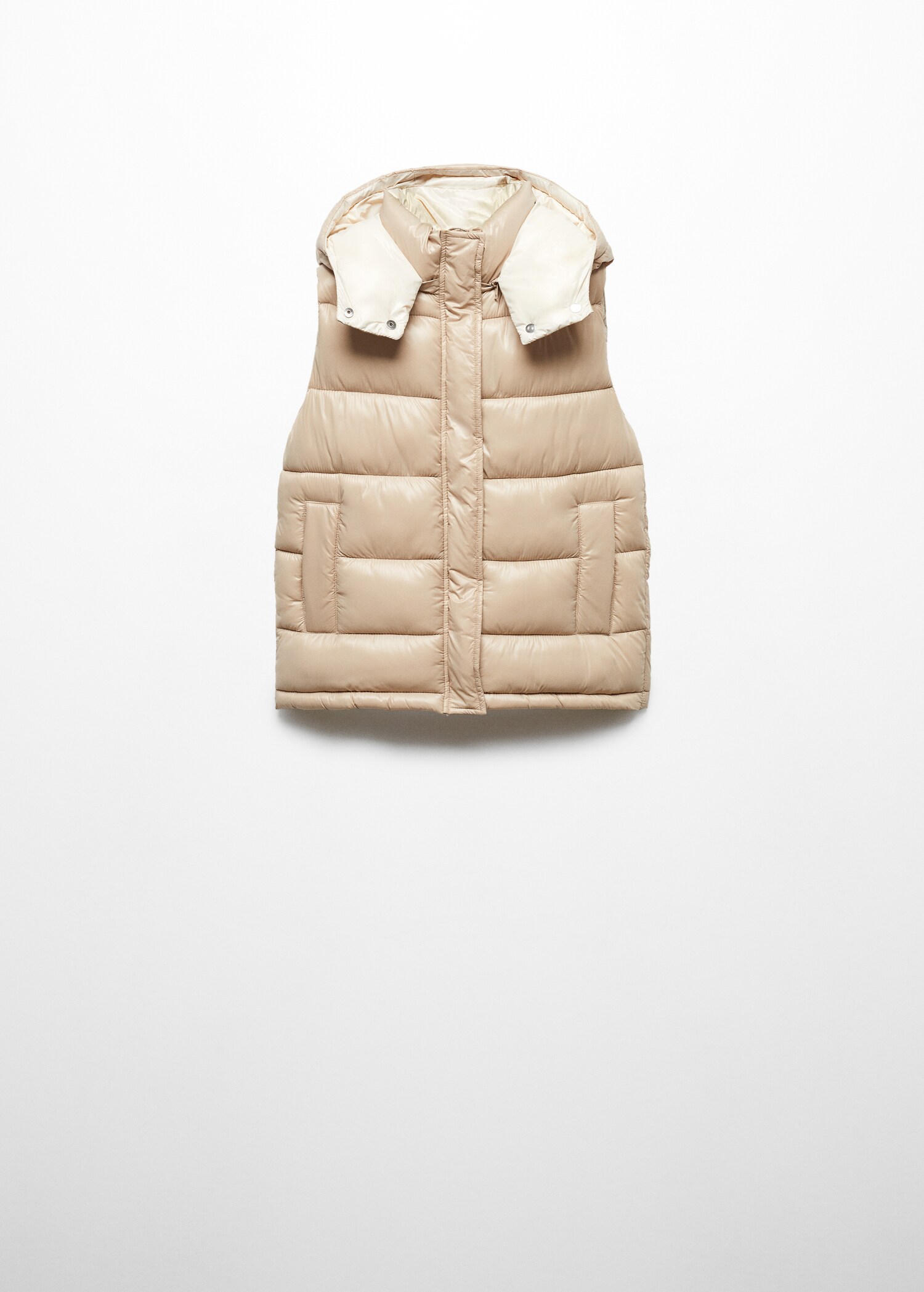 Water-repellent quilted gilet with hood - Article without model