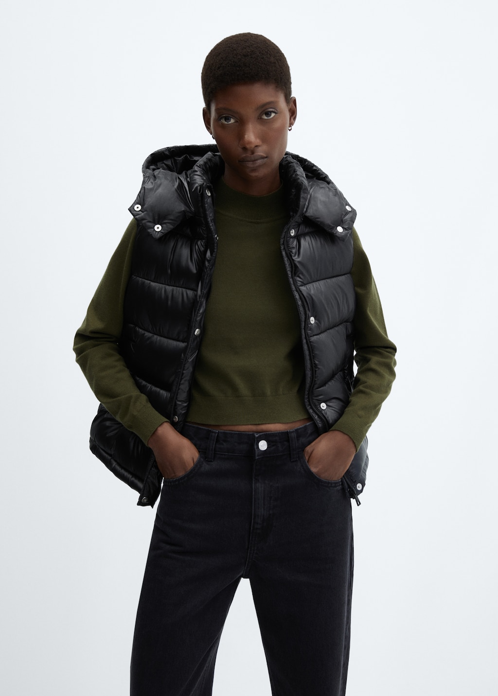 Water repellent quilted gilet with hood Women MANGO OUTLET Sweden