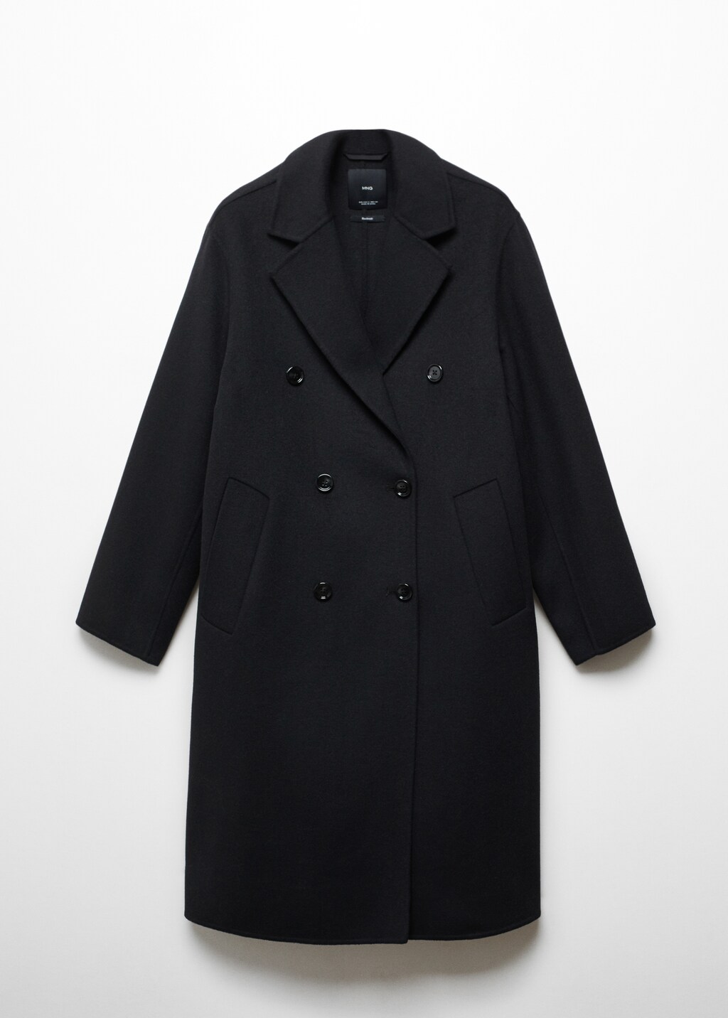 [LOW CLASSIC] / ☆ 24FW MELANGE WOOL OVERSIZED COAT / BLACK oversized double-breasted wool-blend coat - Black | Weekday WW