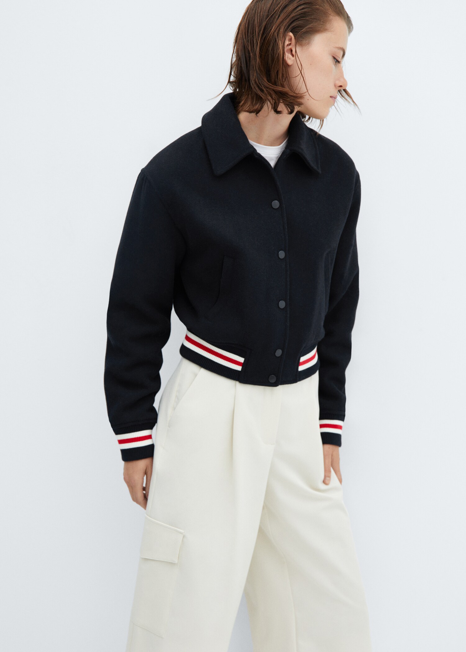 Oversized woollen bomber jacket - Details of the article 2