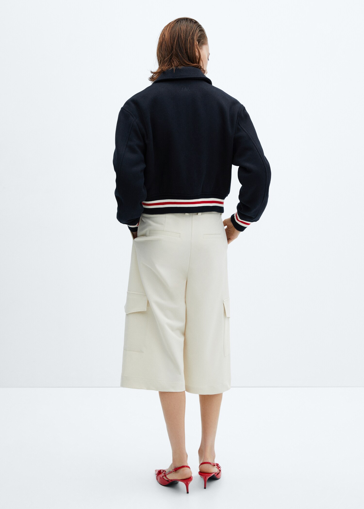 Oversized woollen bomber jacket - Reverse of the article