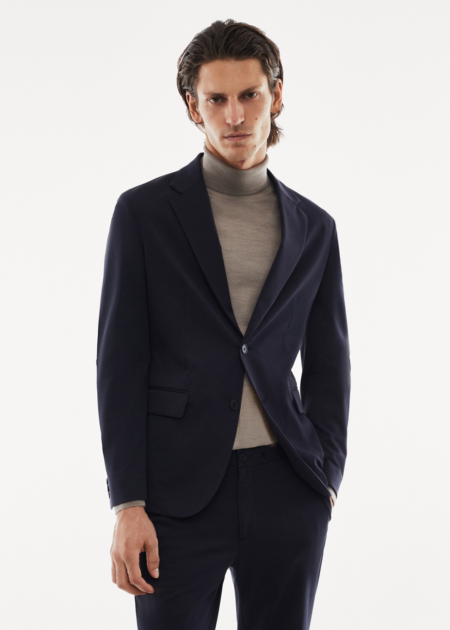 Slim-fit stretch suit jacket - Medium plane