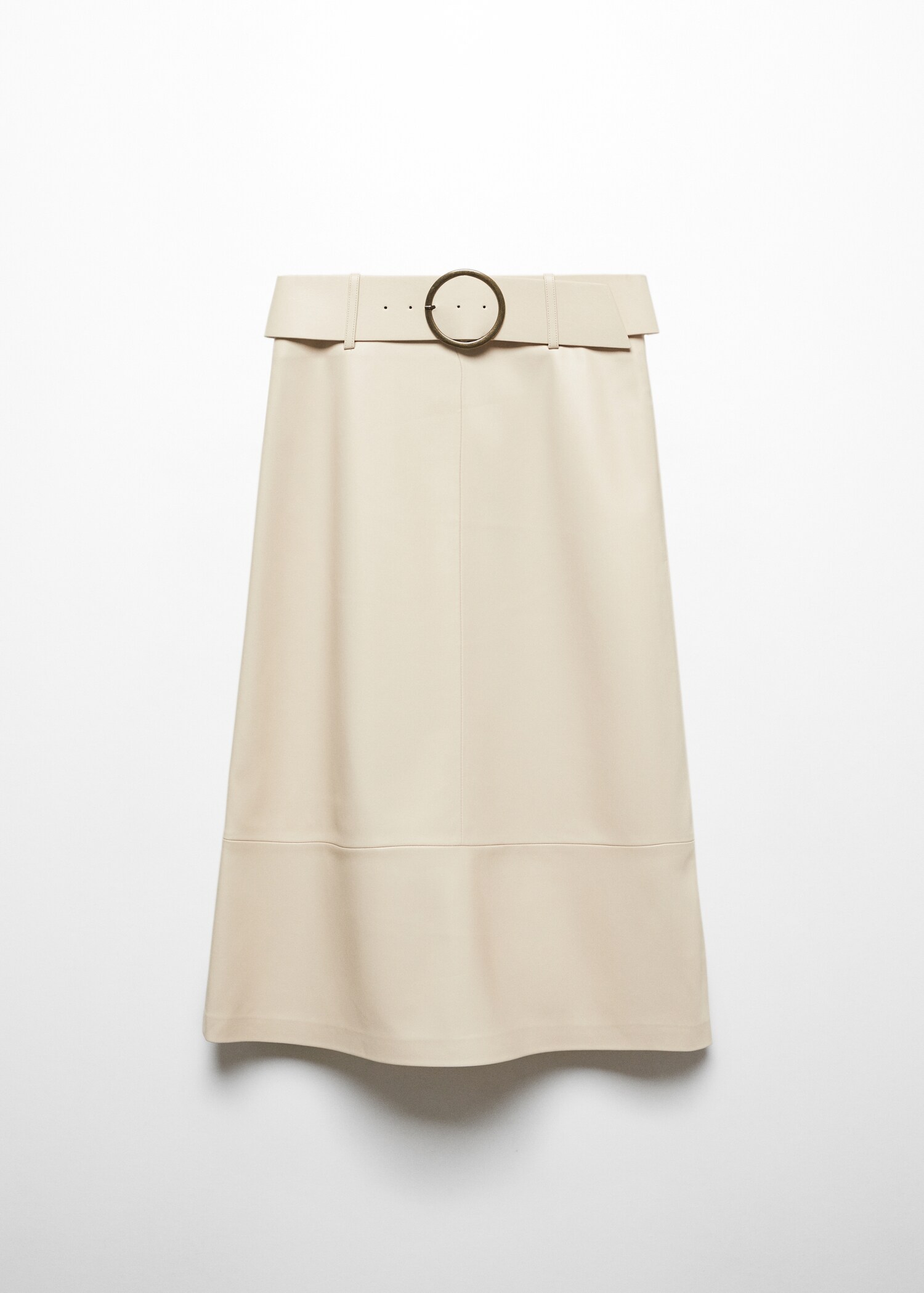 Leather-effect midi-skirt with belt - Article without model