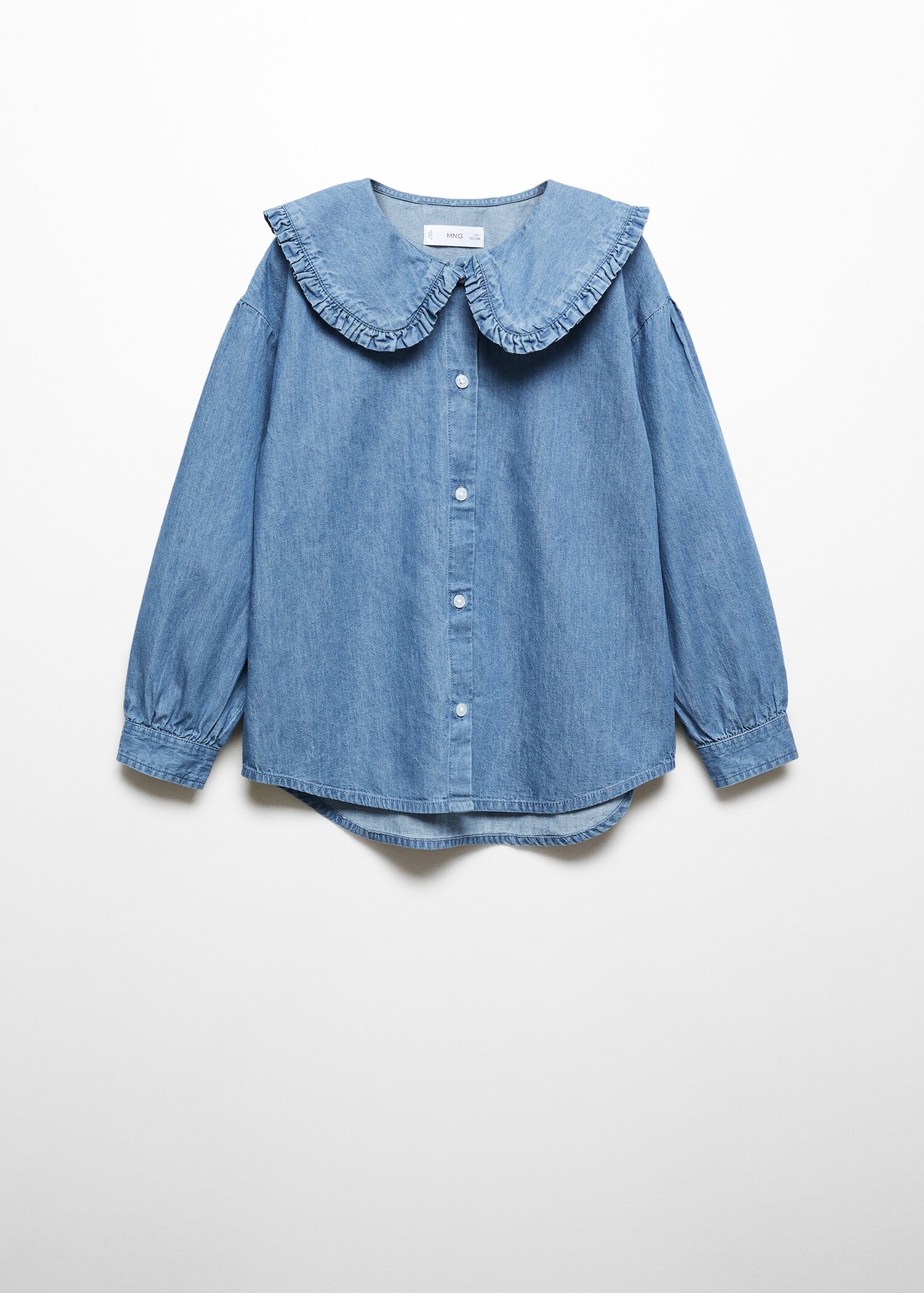 Blouse denim col Claudine - Article sans modèle