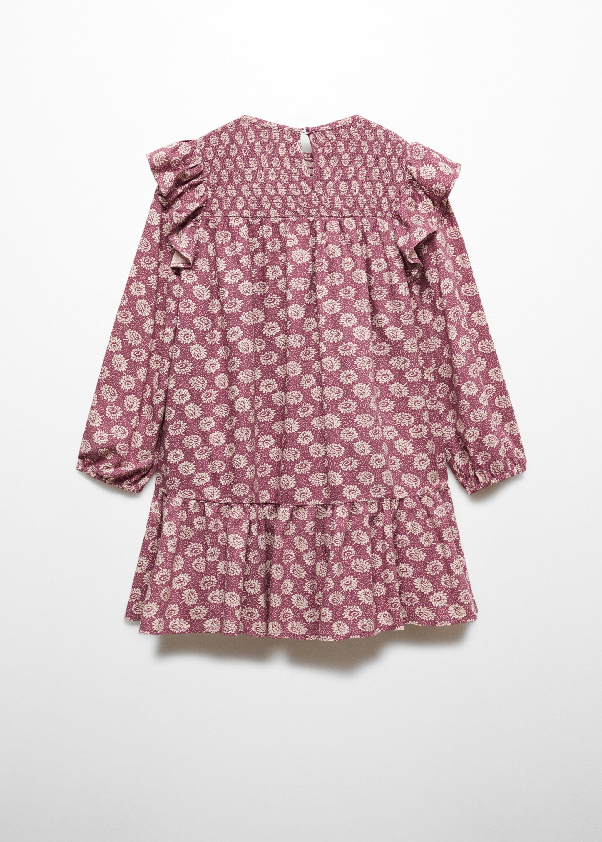 Bedrucktes Rüschenkleid - Rückseite des Artikels, Lila. Ref: 57075972-00.