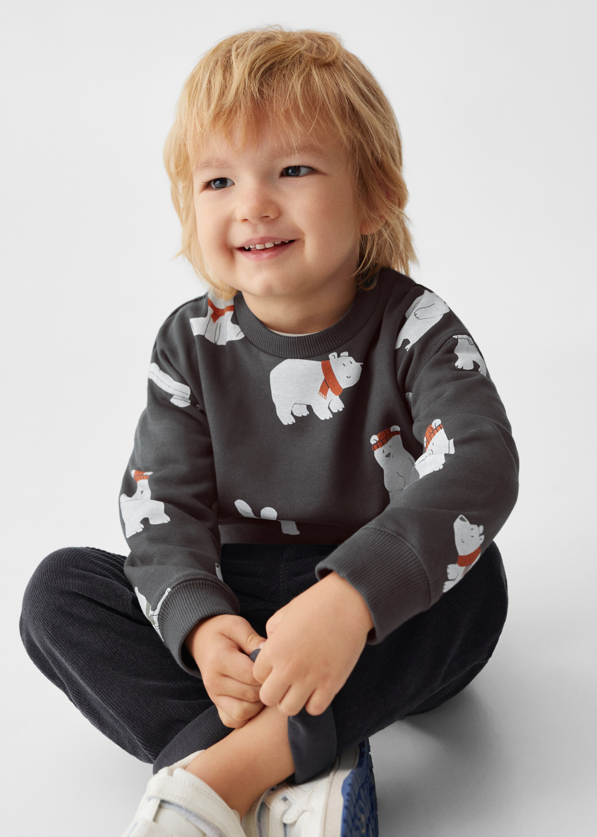 Sudadera algodón perchado - Plano medio