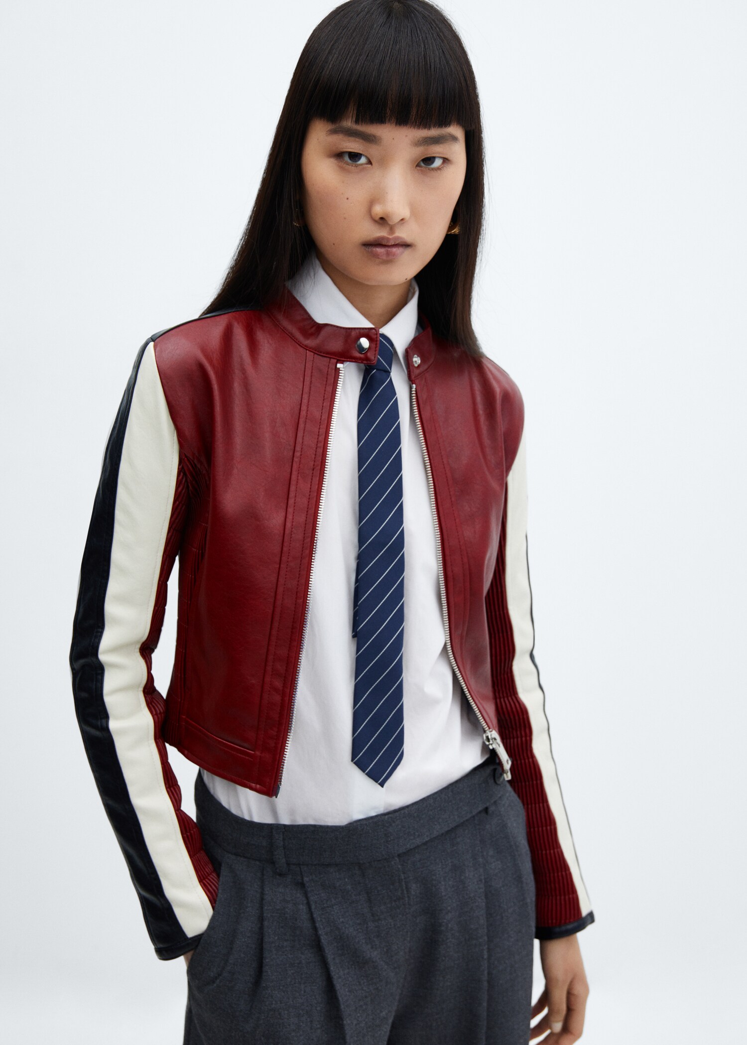 Leather-effect biker jacket - Medium plane
