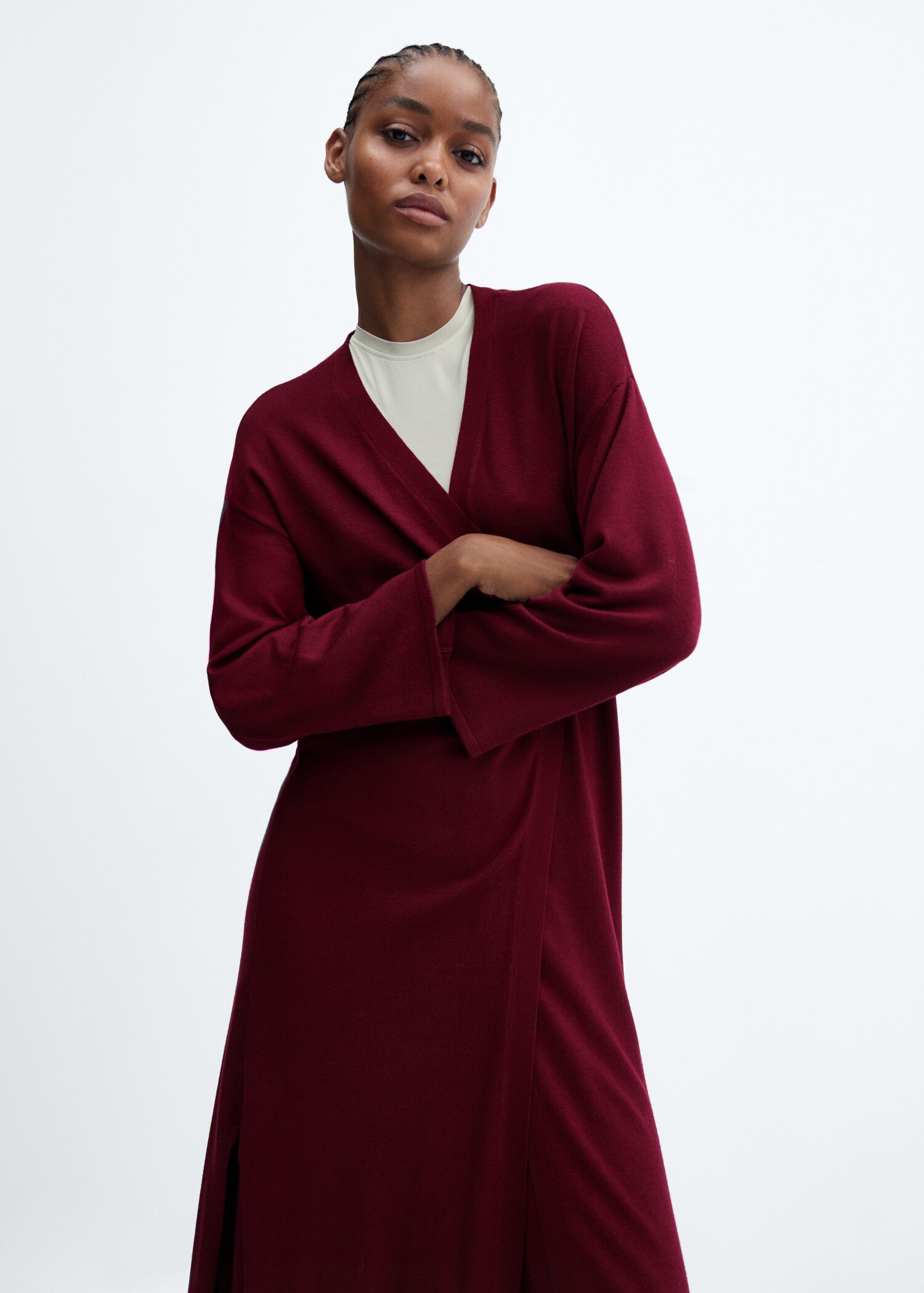 Fine knit long cardigan - Medium plane