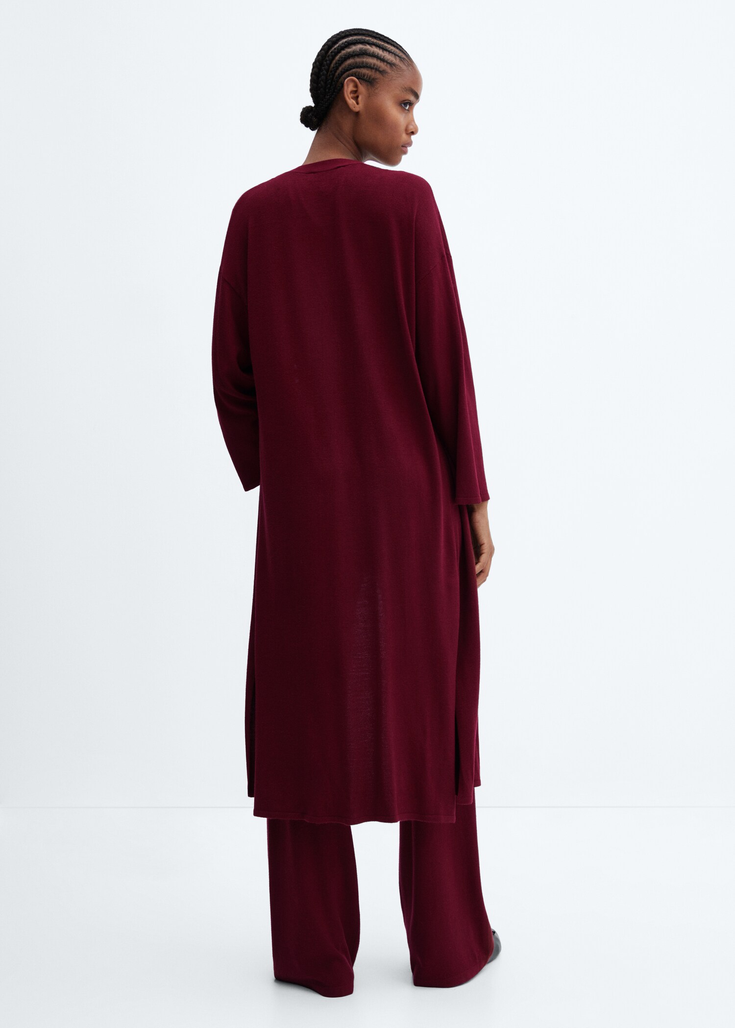 Fine knit long cardigan - Reverse of the article