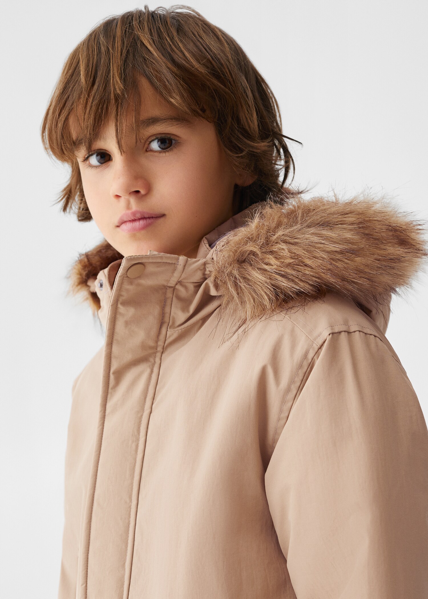 Anorak with fur-effect lining - Details of the article 1