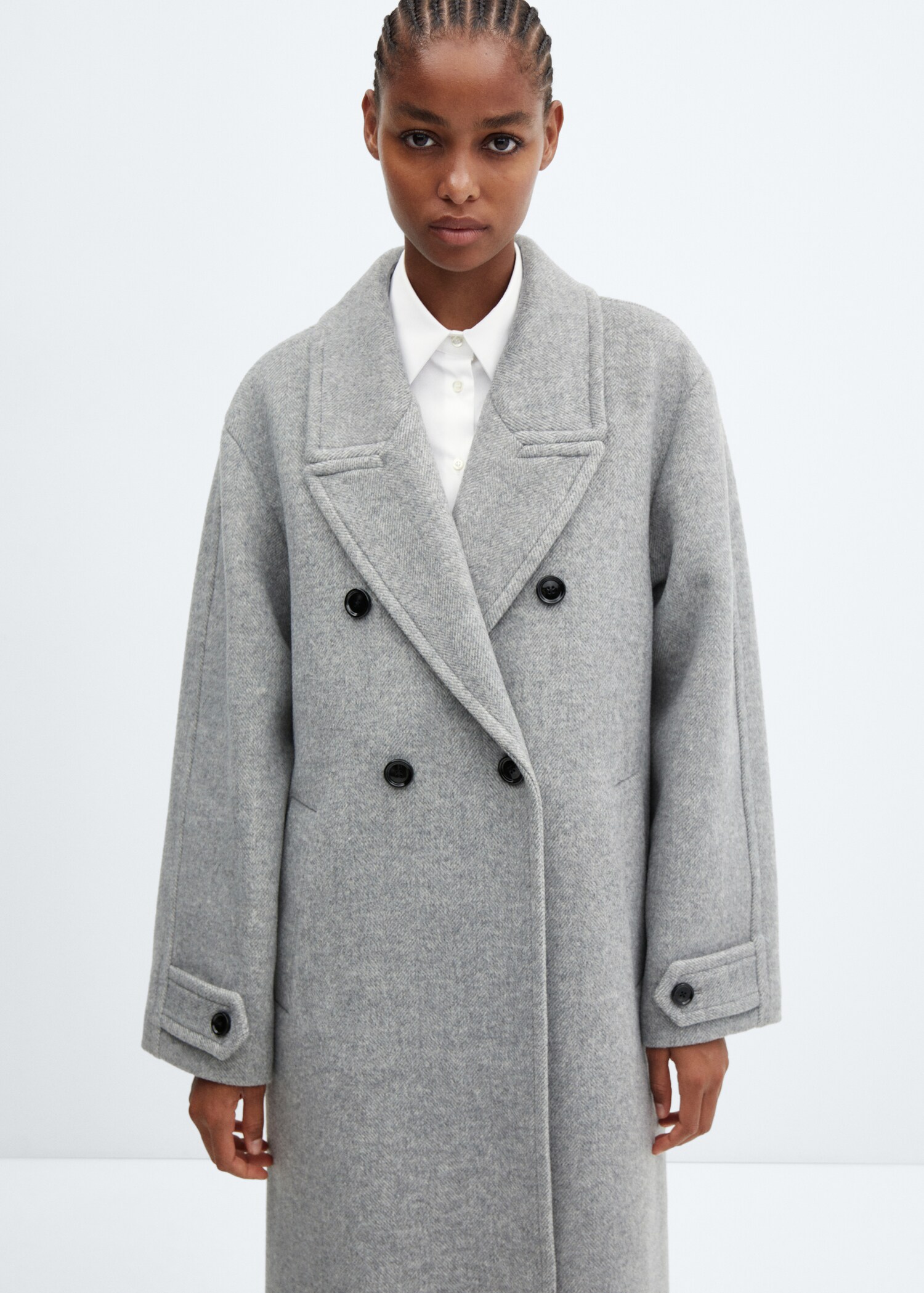 Abrigo lana oversize - Plano medio