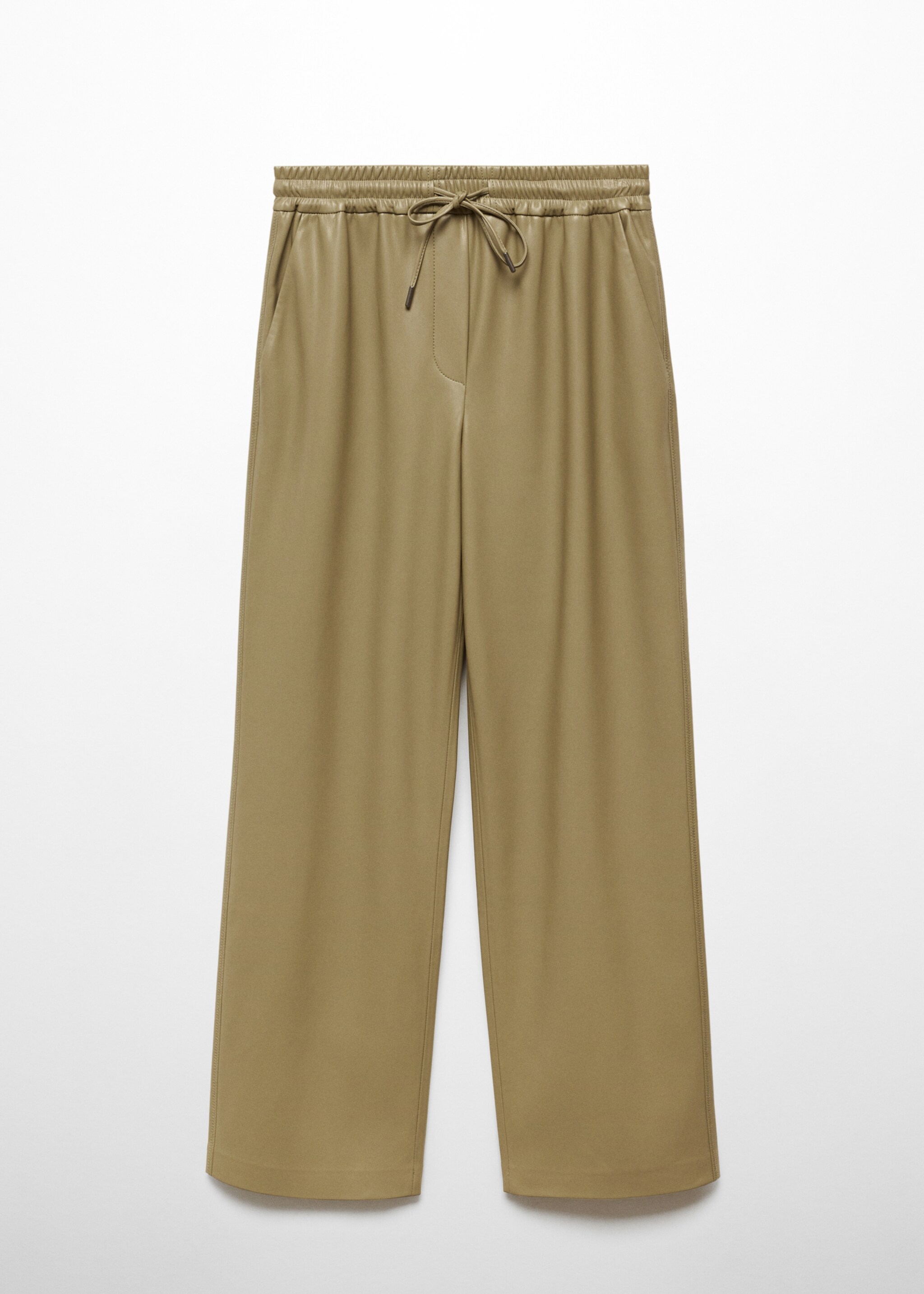 Leather-effect elastic waist trousers - Article without model