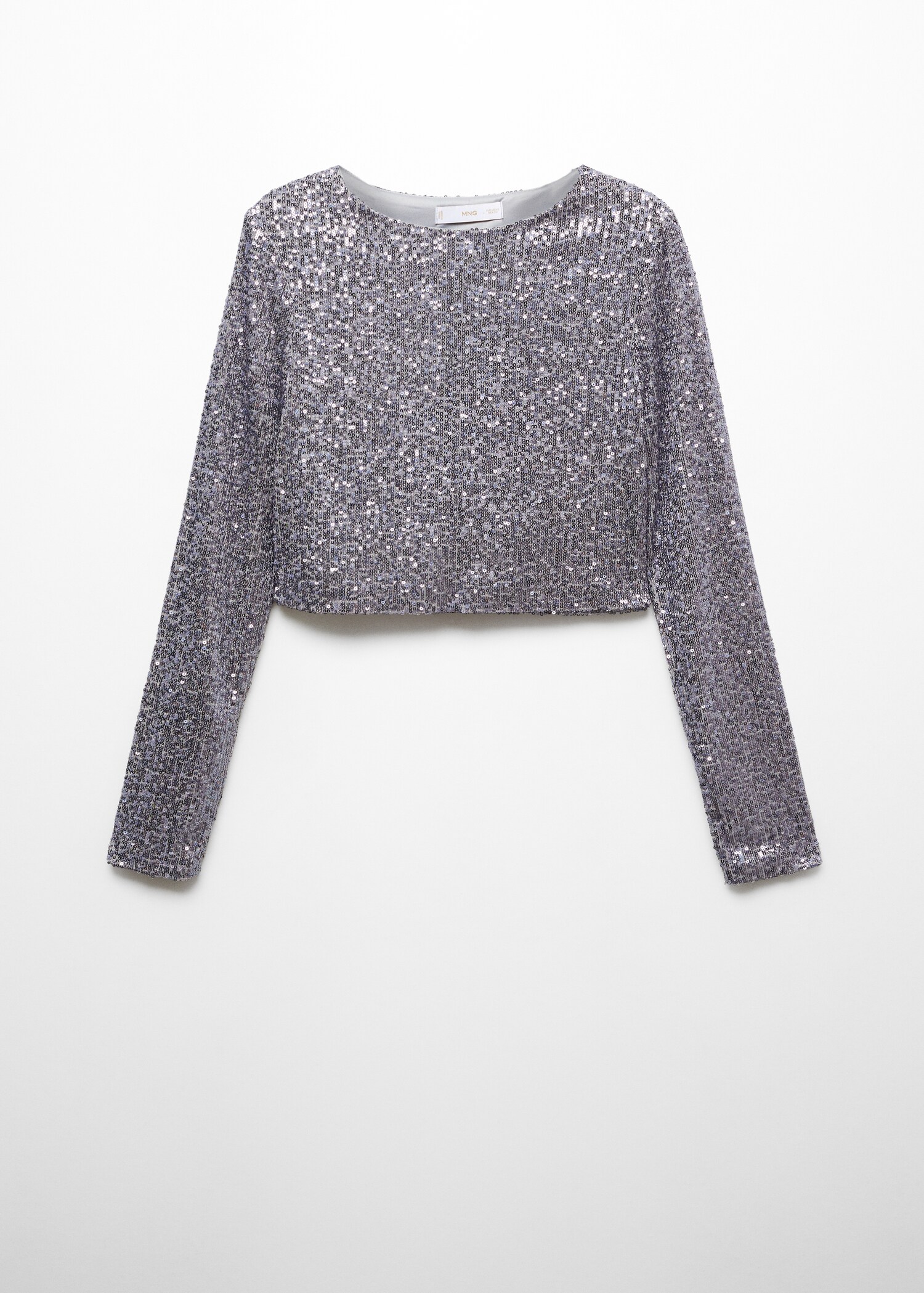 Long-sleeved sequin crop top - Article without model