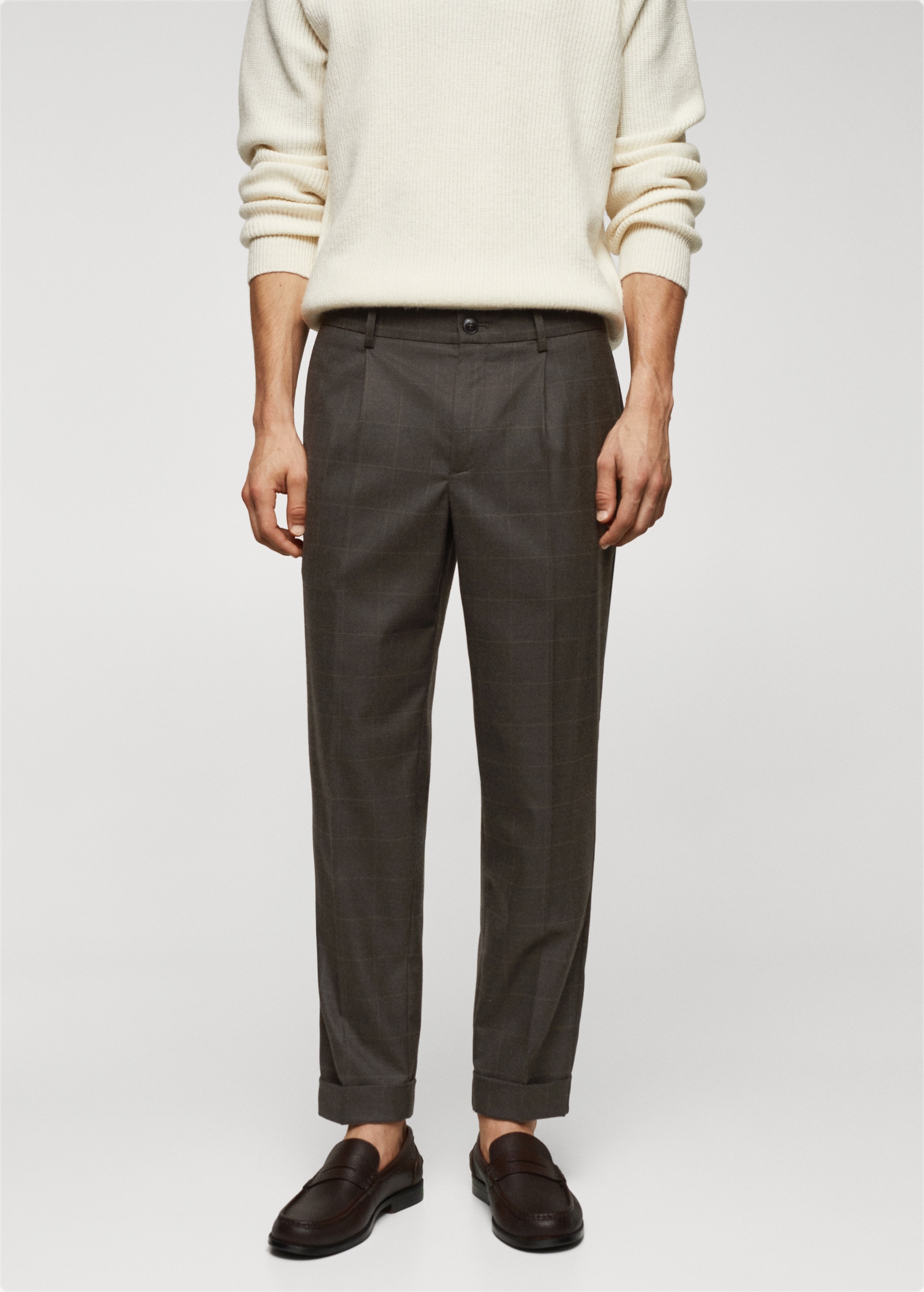 Pantalón slim fit cuadros - Main Image