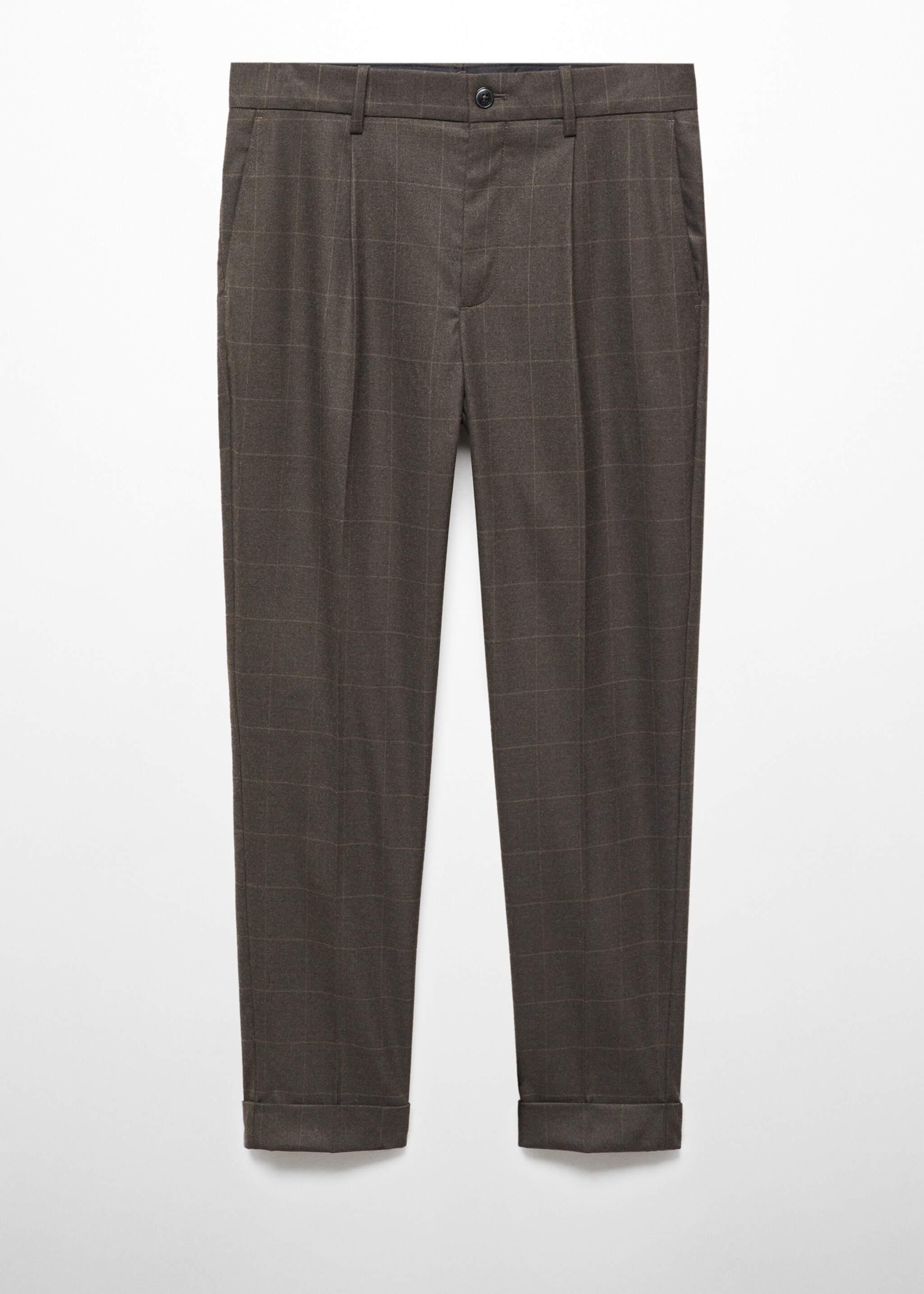 Slim-fit check-print trousers - Article without model
