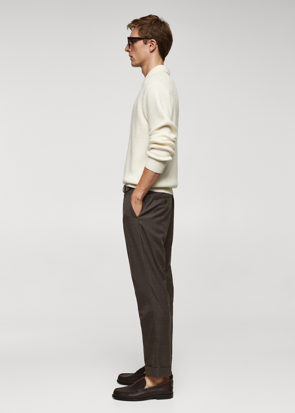 Sami Miro Vintage - Double V Open Seam Pants in Black Rib