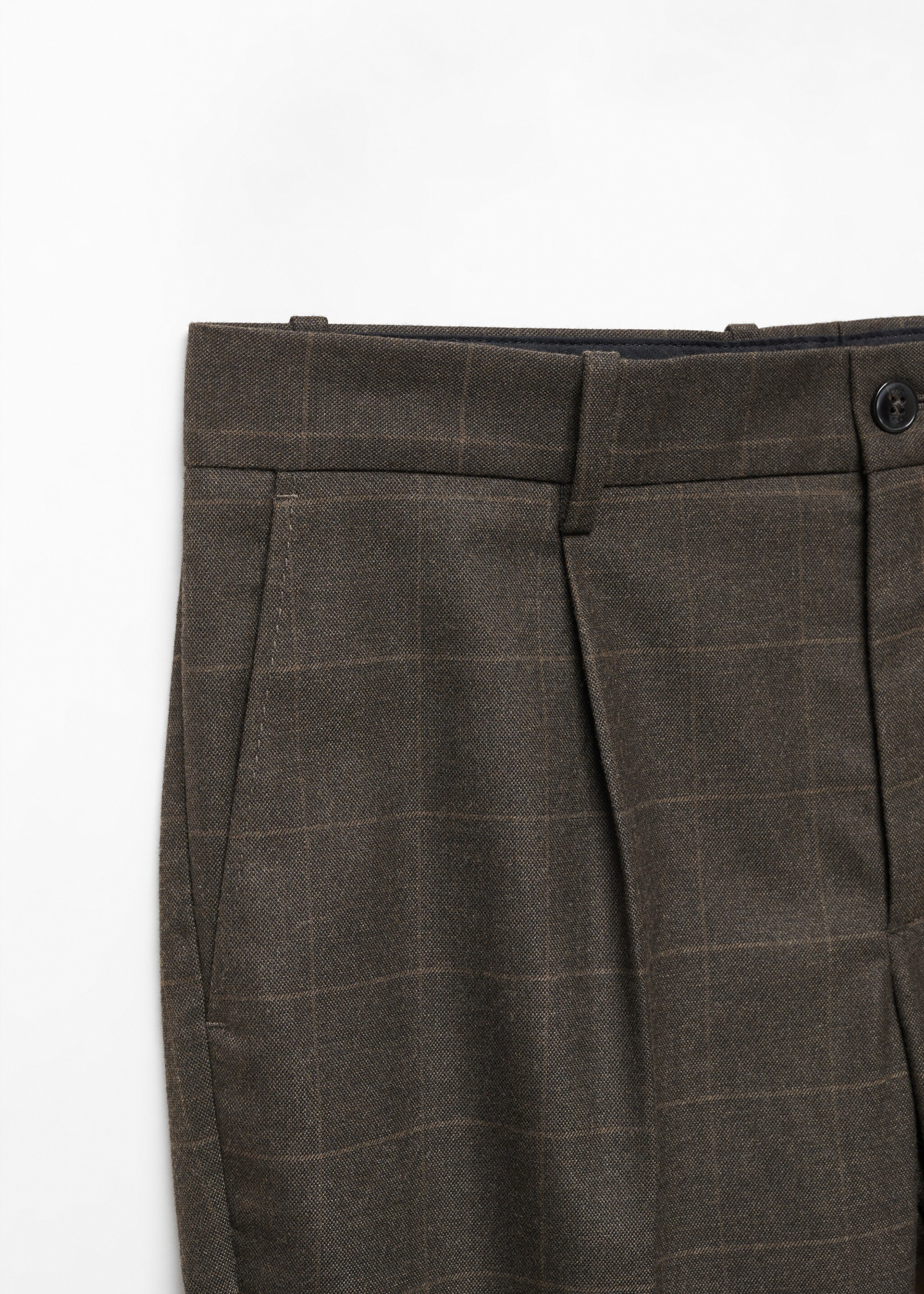 Slim-fit check-print trousers - Details of the article 8