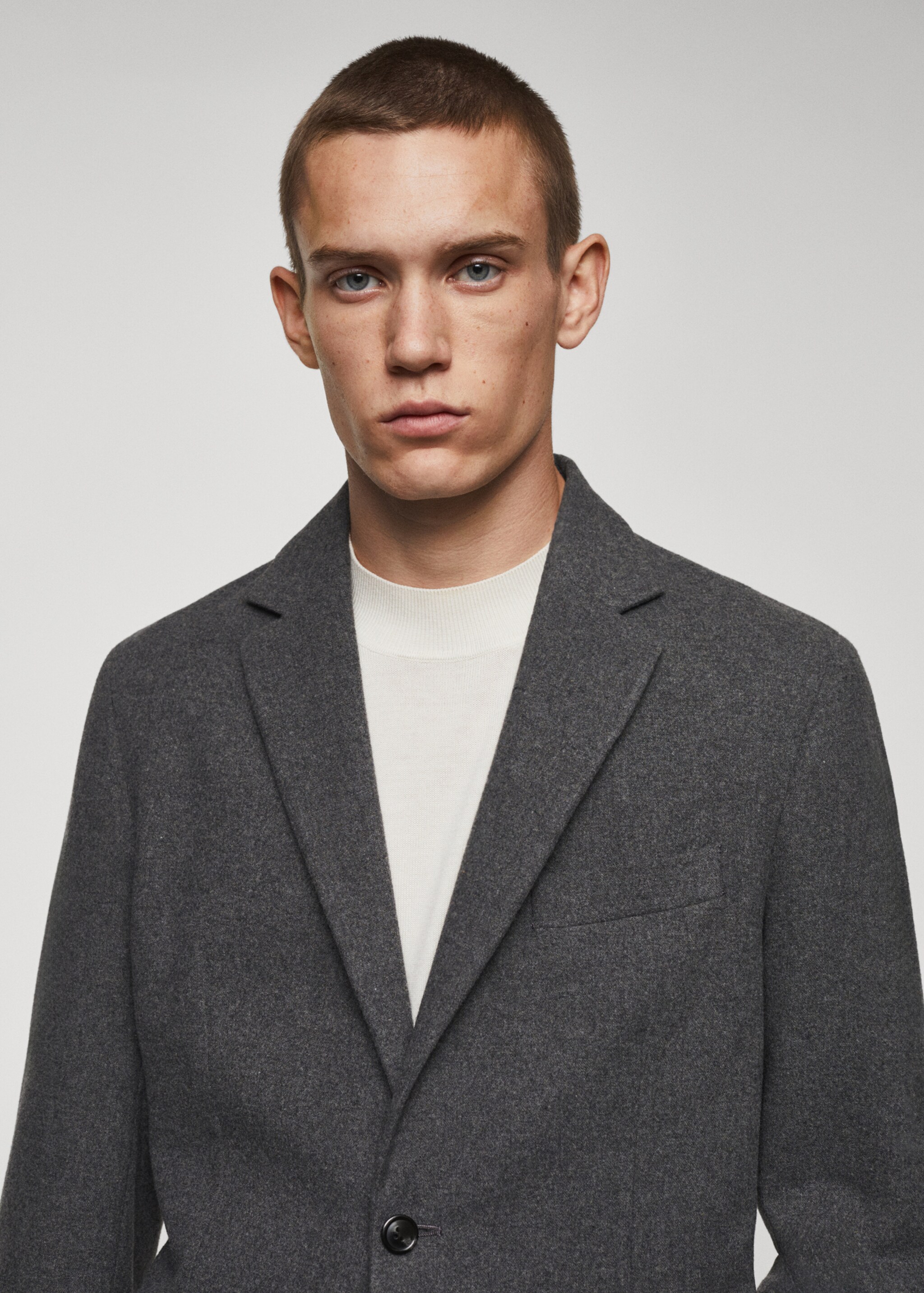 Meliertes Slim Fit-Wollsakko - Detail des Artikels 1