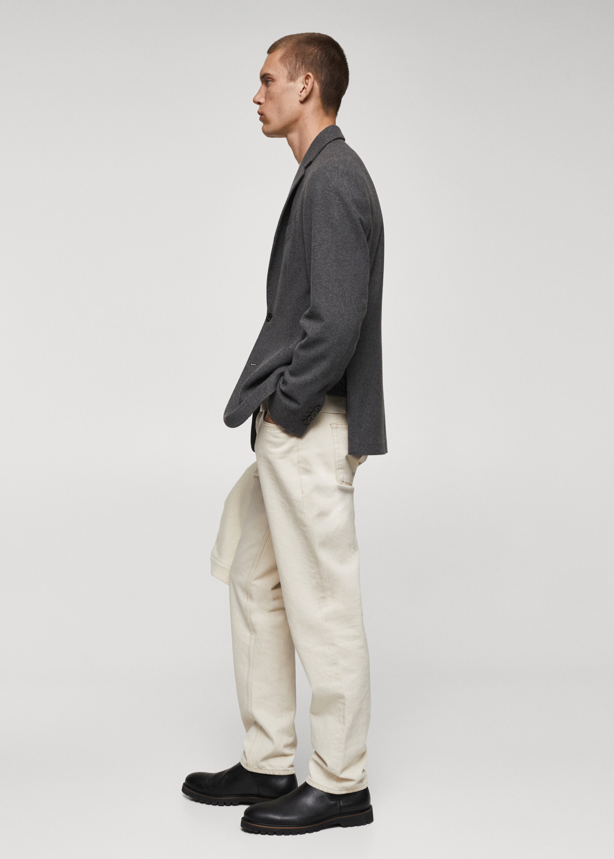 Meliertes Slim Fit-Wollsakko - Detail des Artikels 2