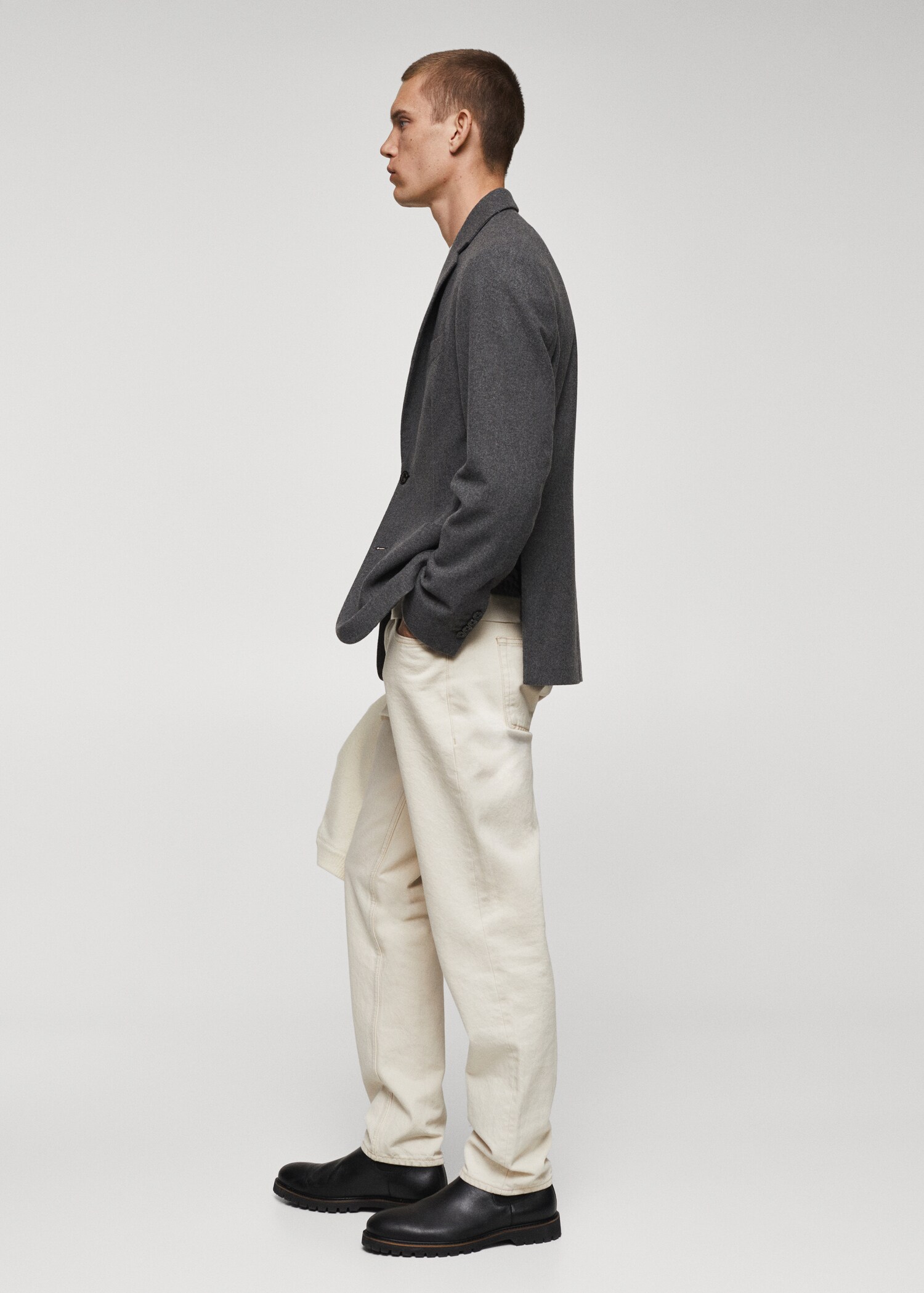 Veste slim fit laine à petits carreaux - Détail de l'article 2