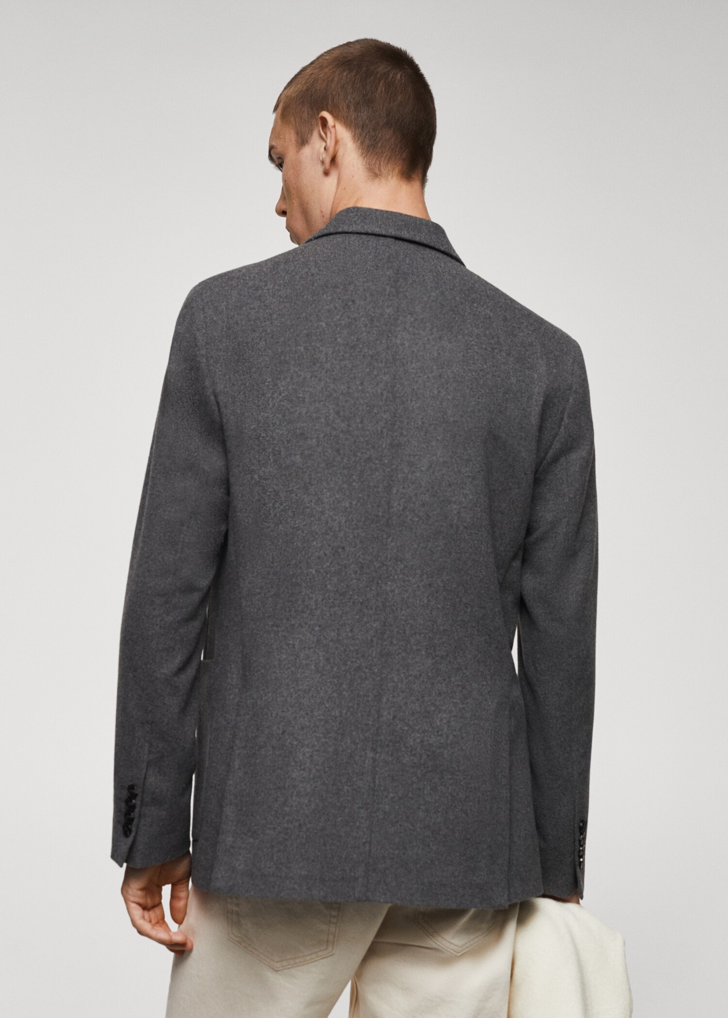 Veste slim fit laine à petits carreaux - Verso de l’article