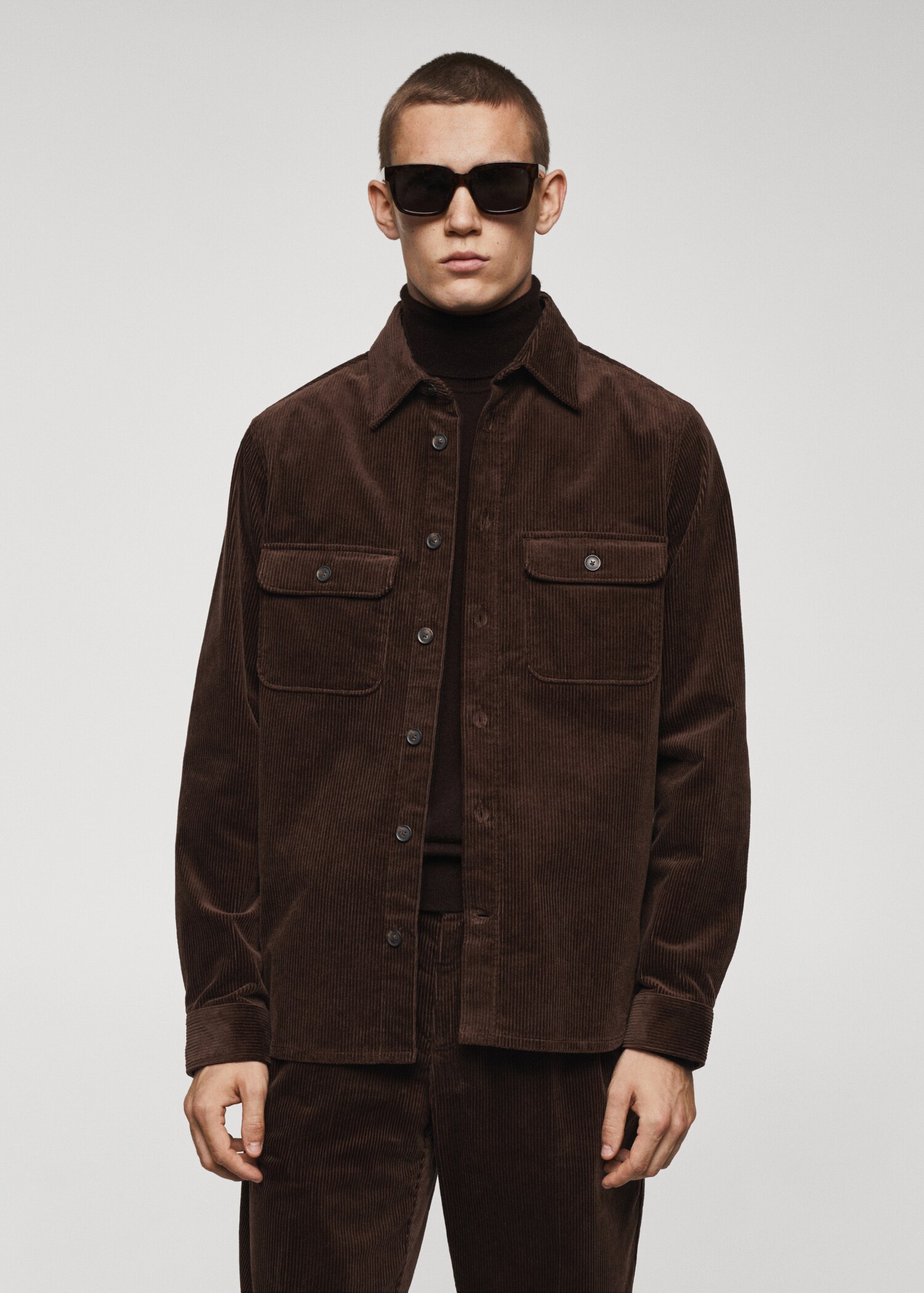 Corduroy pockets overshirt - Medium plane