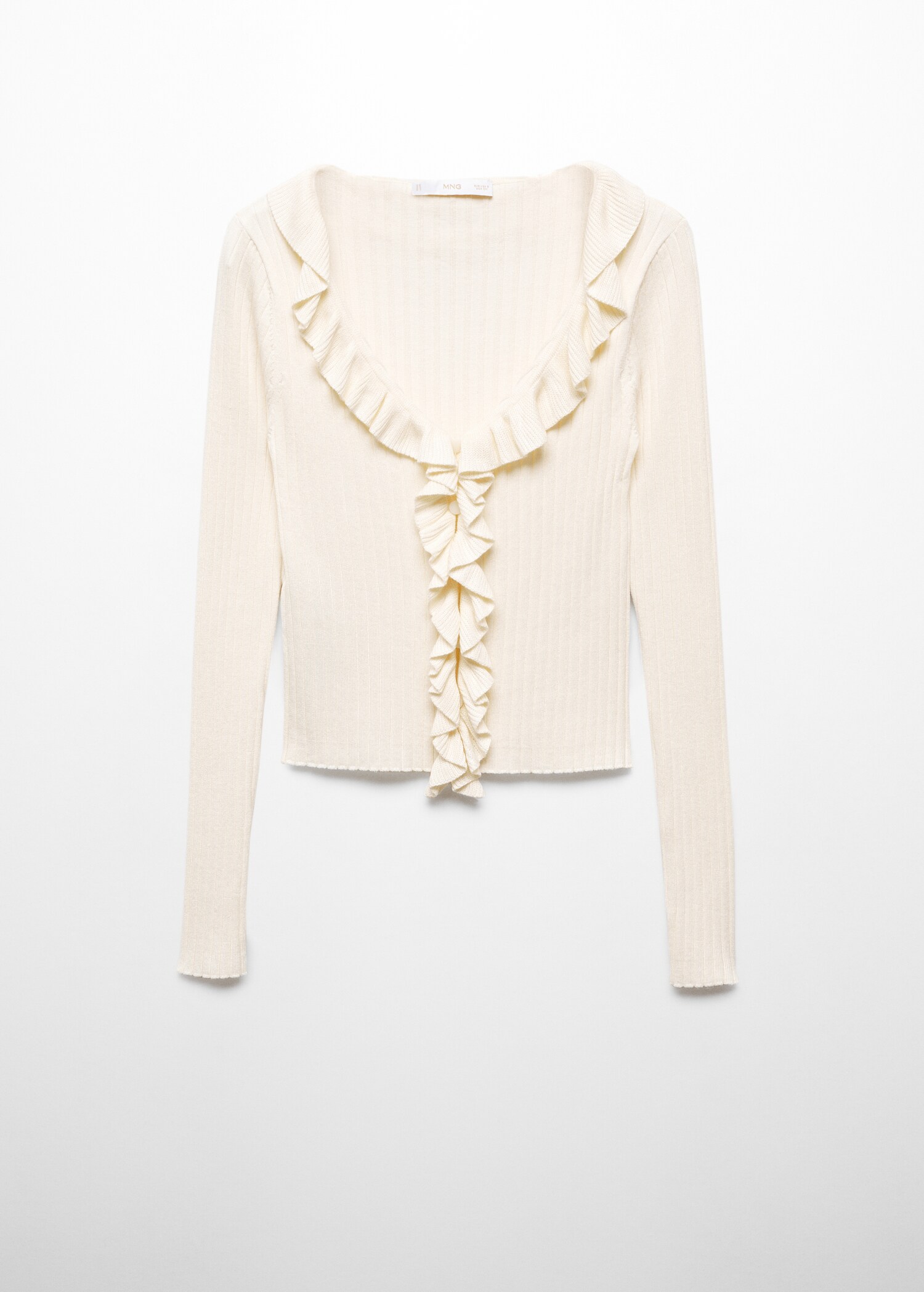 Ruffle  knit cardigan - Article without model