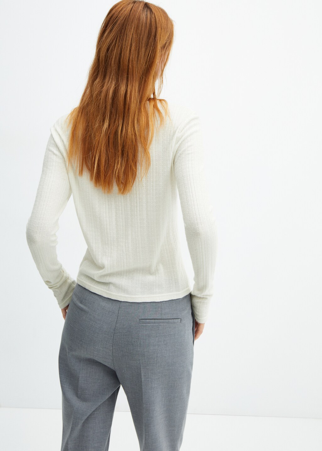 Knitted t-shirt with button - Women | MANGO OUTLET USA
