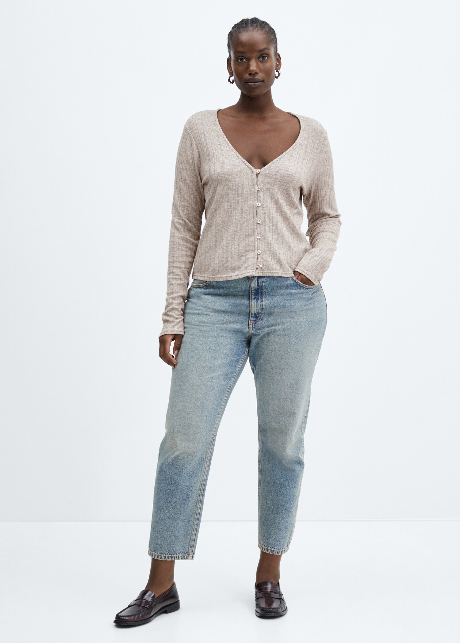 Stickad t-shirt knappar - Detaljer om artikeln 3