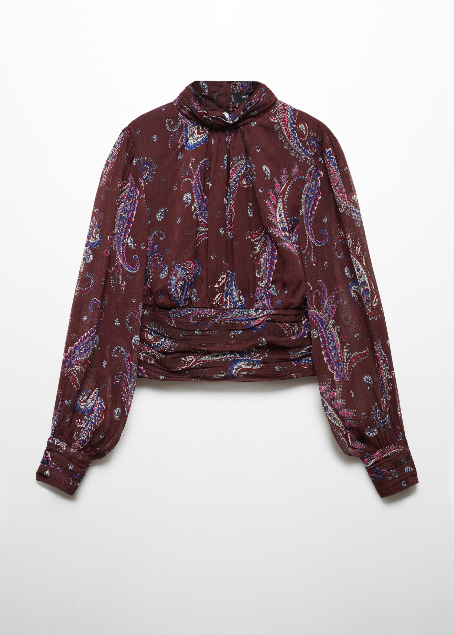 Paisley blouse with puffed sleeves - Article without model
