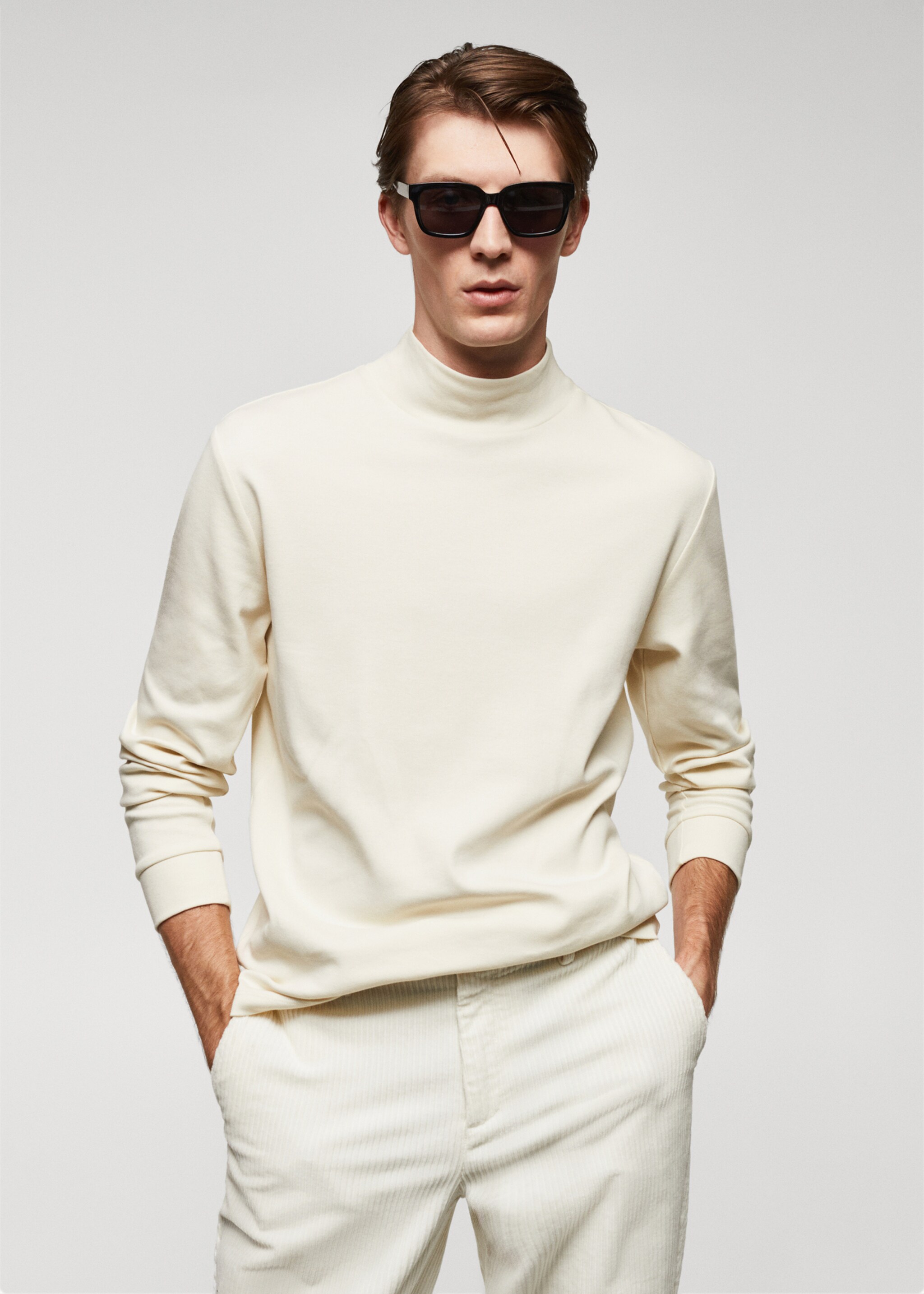 Perkins-neck long-sleeved t-shirt - Medium plane