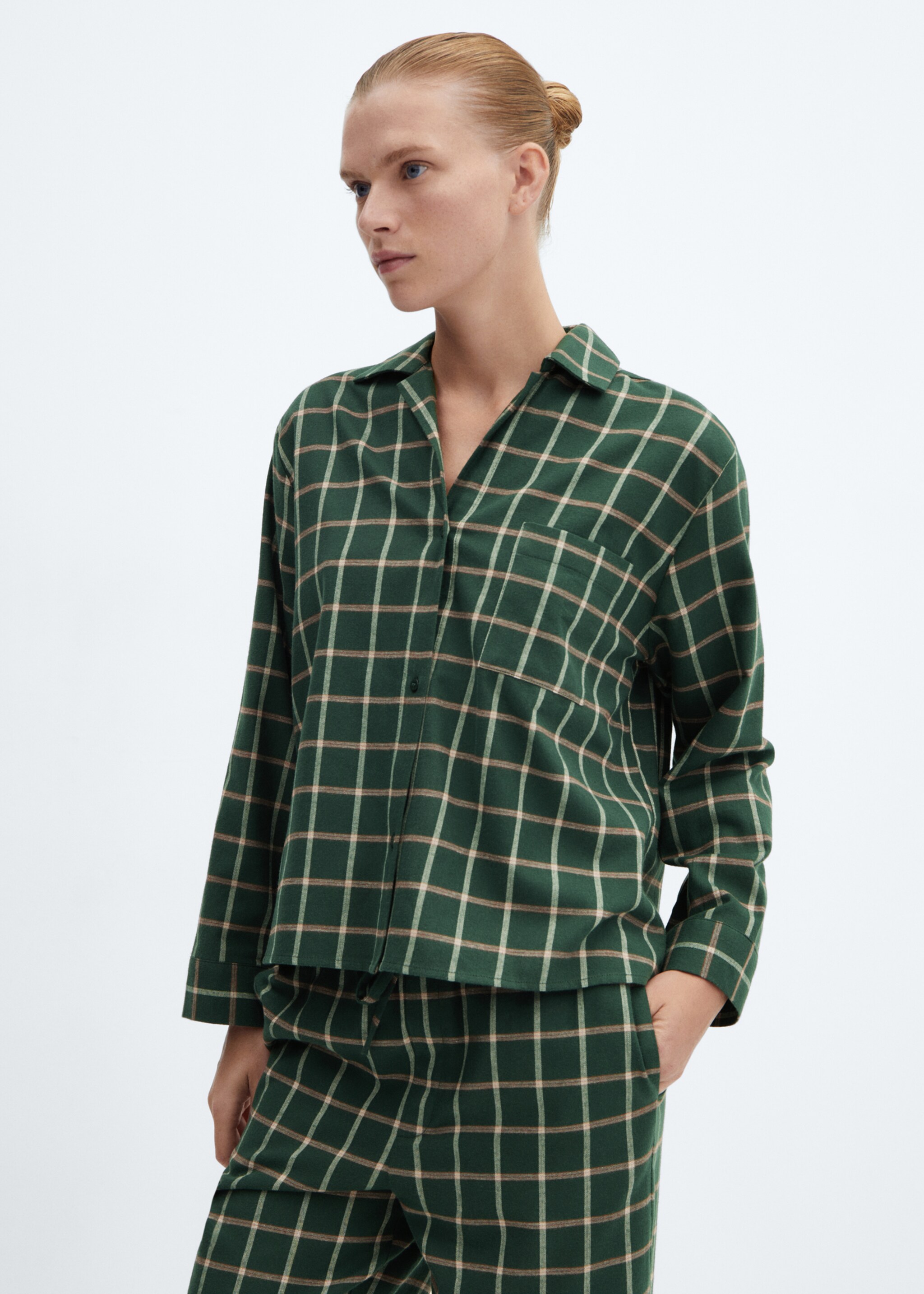 Check flannel pyjama shirt - Medium plane