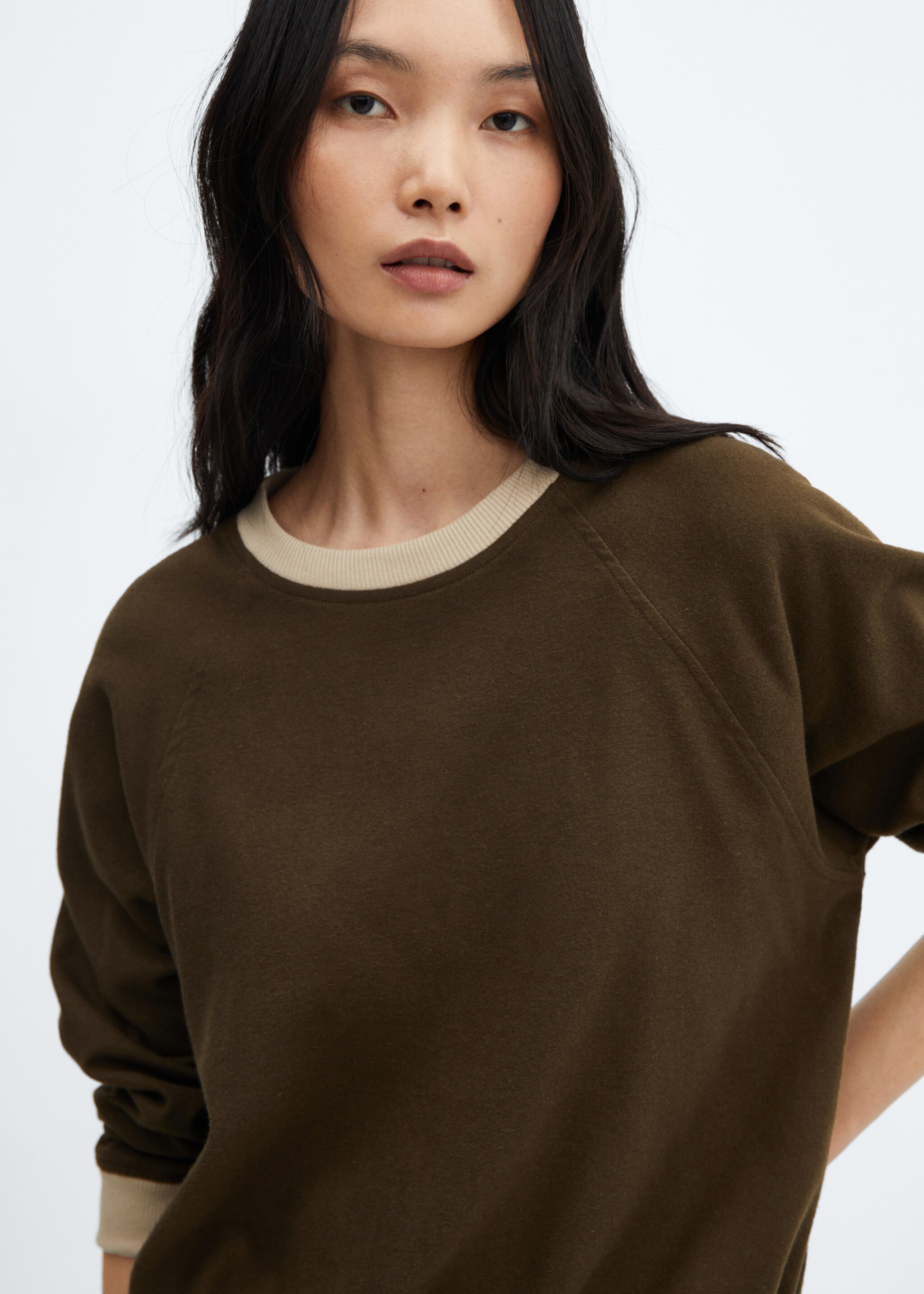 Flannel sweatshirt with adjustable hem - Details of the article 1