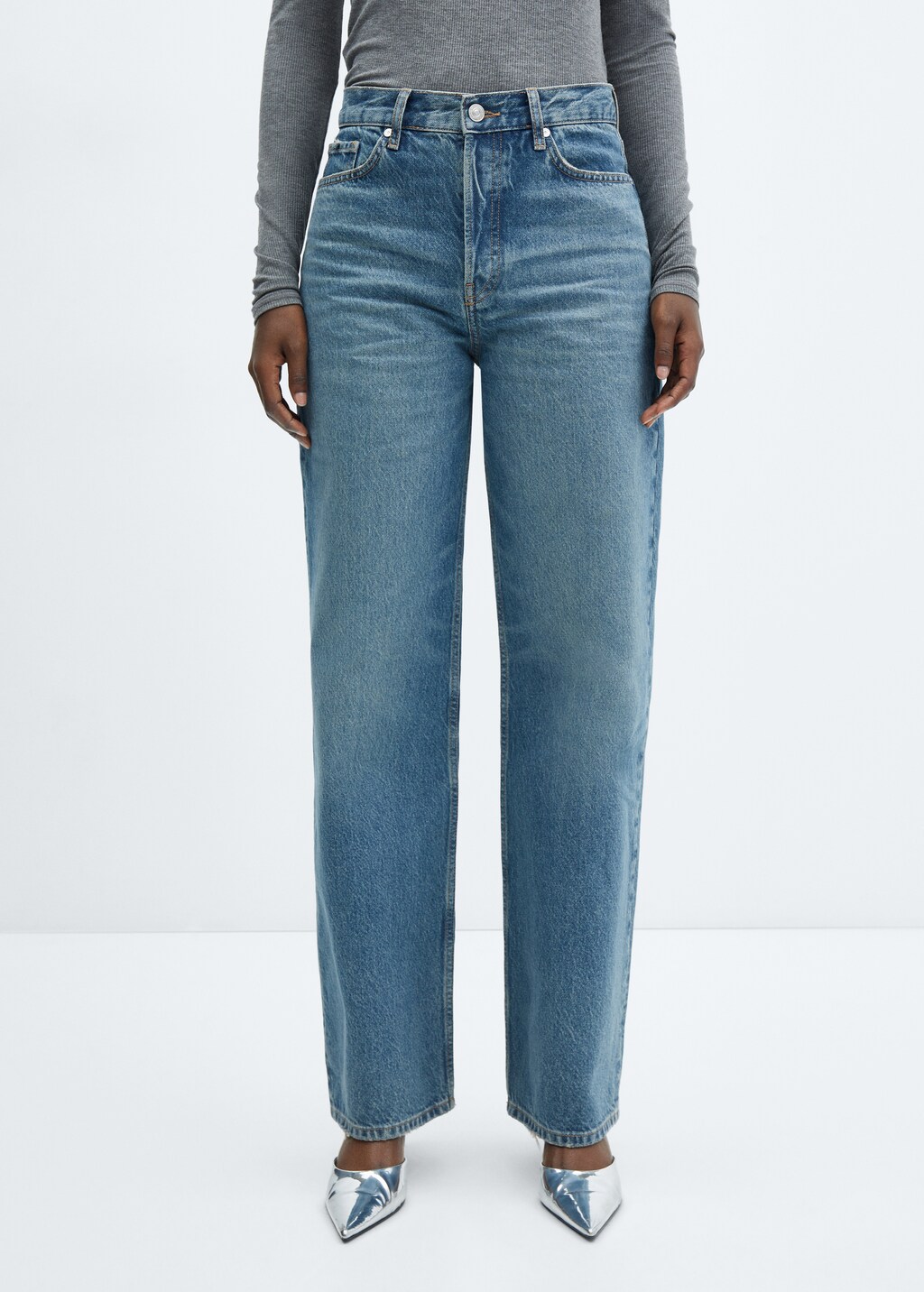 Jeans diritti vita media Donna MANGO OUTLET Italia