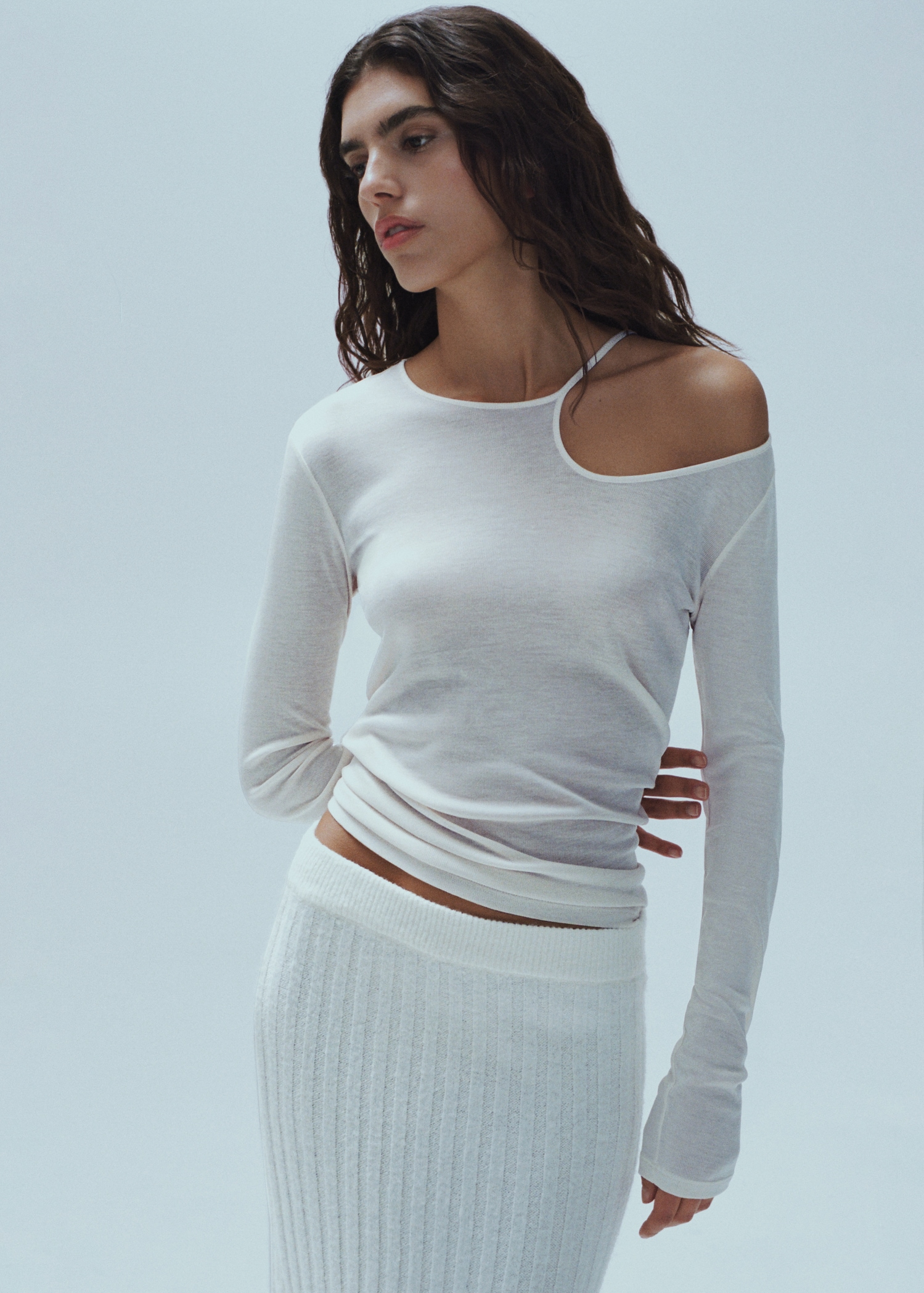 Maglia Spalla Scoperta H&m Pullover A Spalle Scoperte Crema