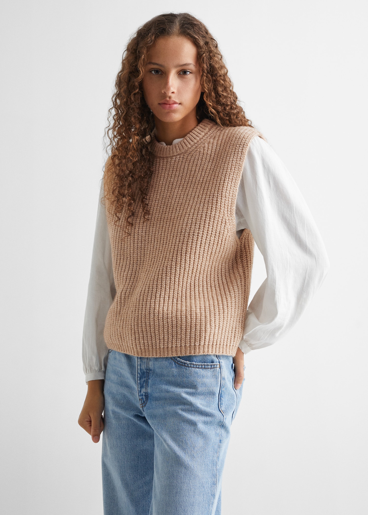 Chunky-knit vest Teen Girl MANGO OUTLET USA - Main Image