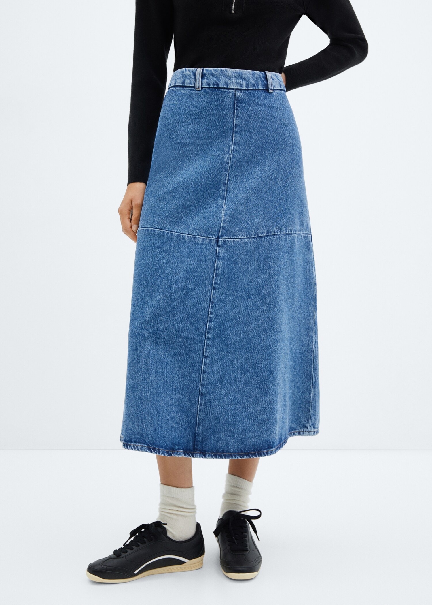 A-line denim skirt - Medium plane