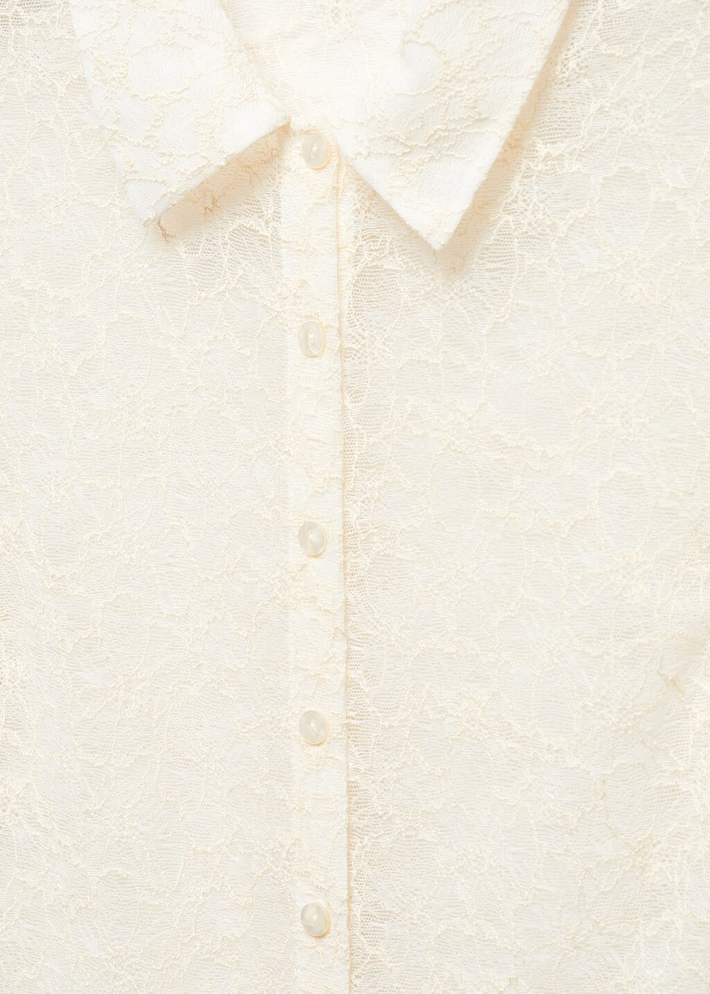 Semi-transparent lace shirt - Women | MANGO OUTLET USA Semi-transparent lace shirt - Women | MANGO OUTLET USA