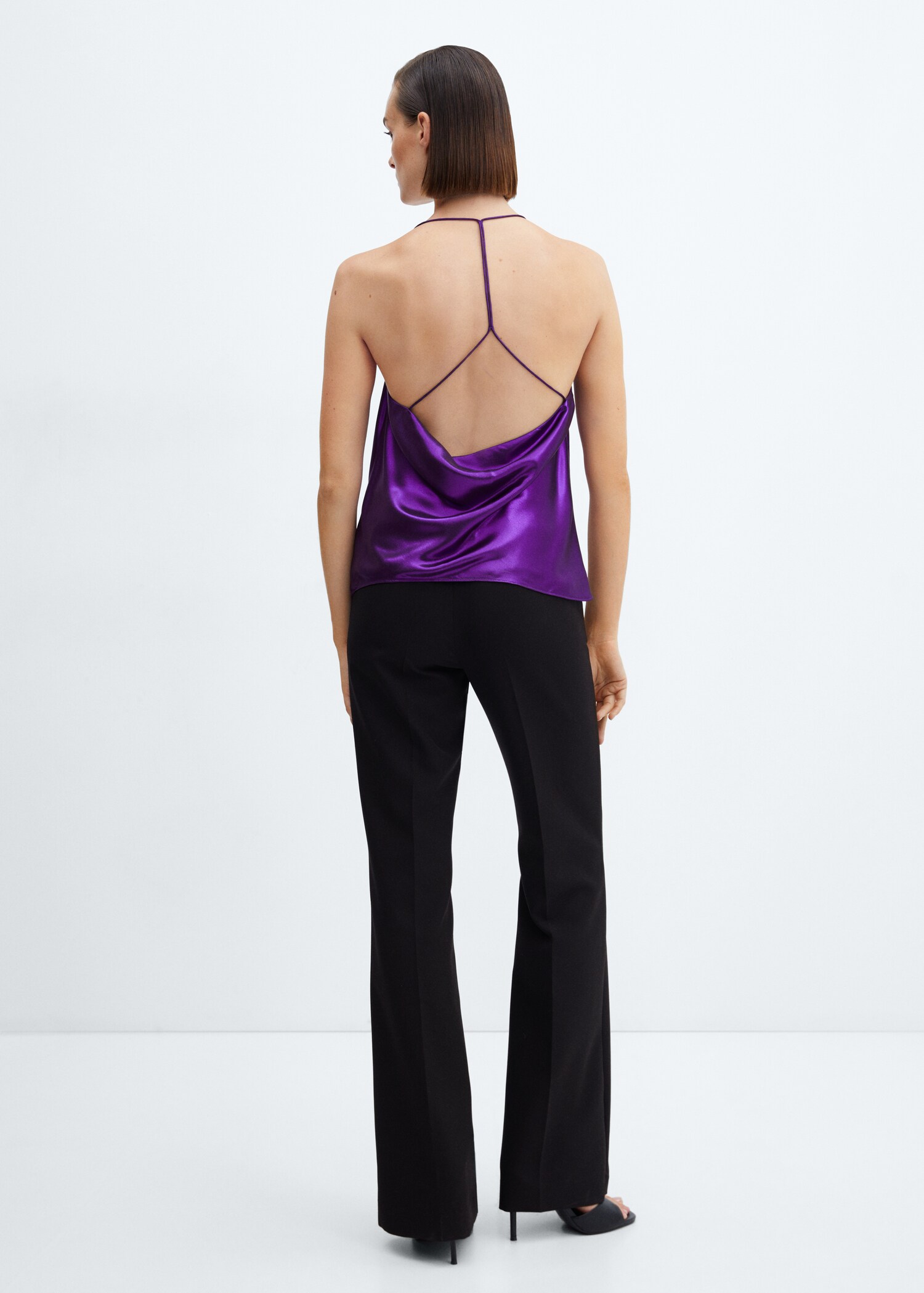 Satin top with straps - Reverse of the article