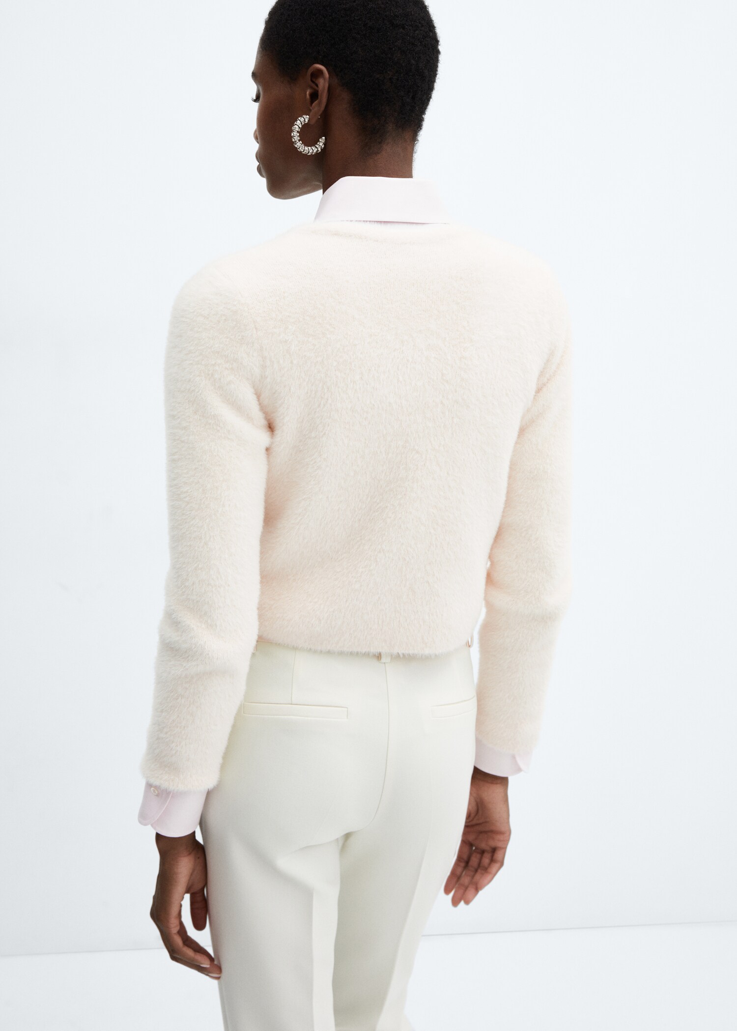 Fur-effect knitted cardigan - Reverse of the article