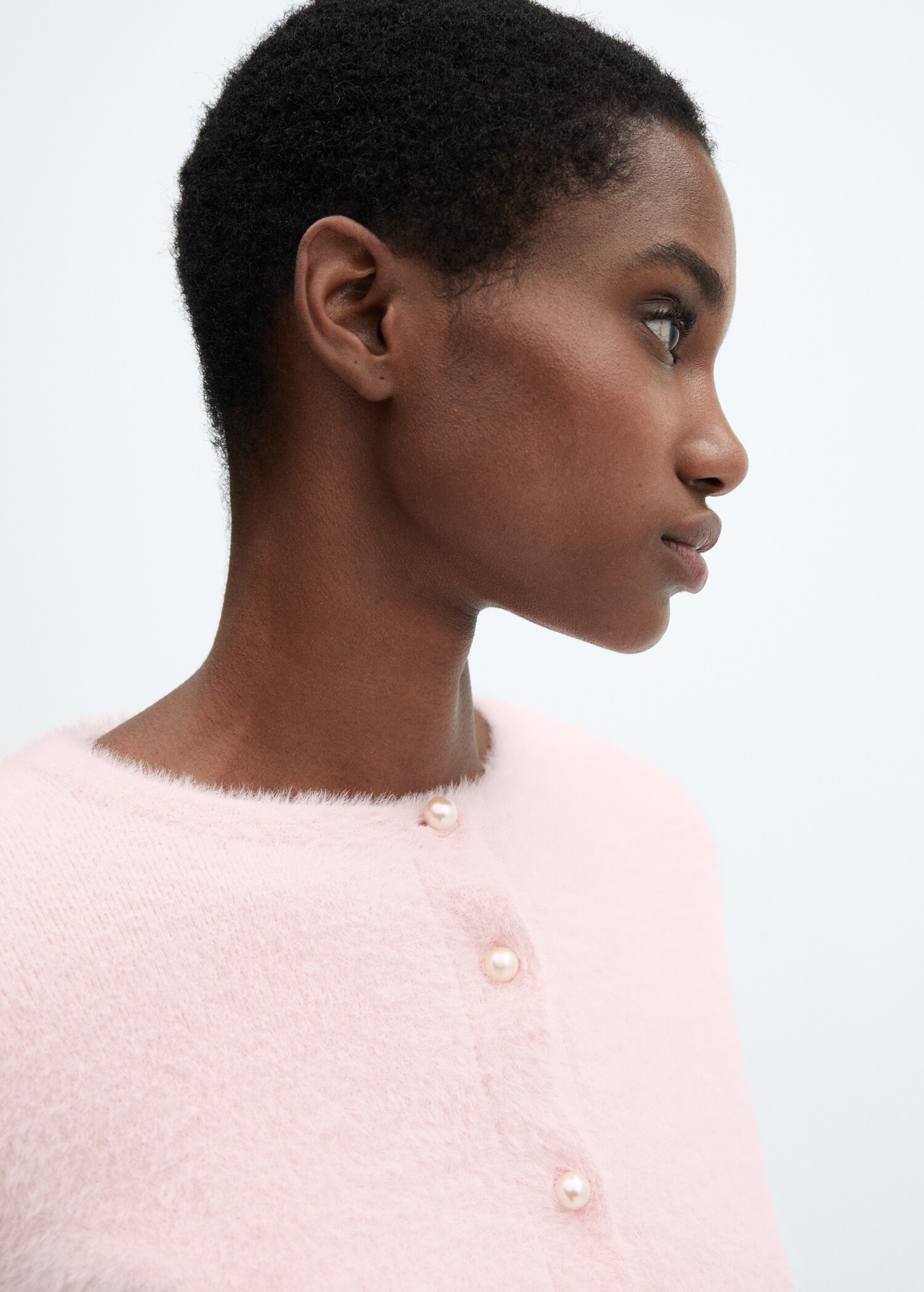 Fur-effect knitted cardigan - Details of the article 6