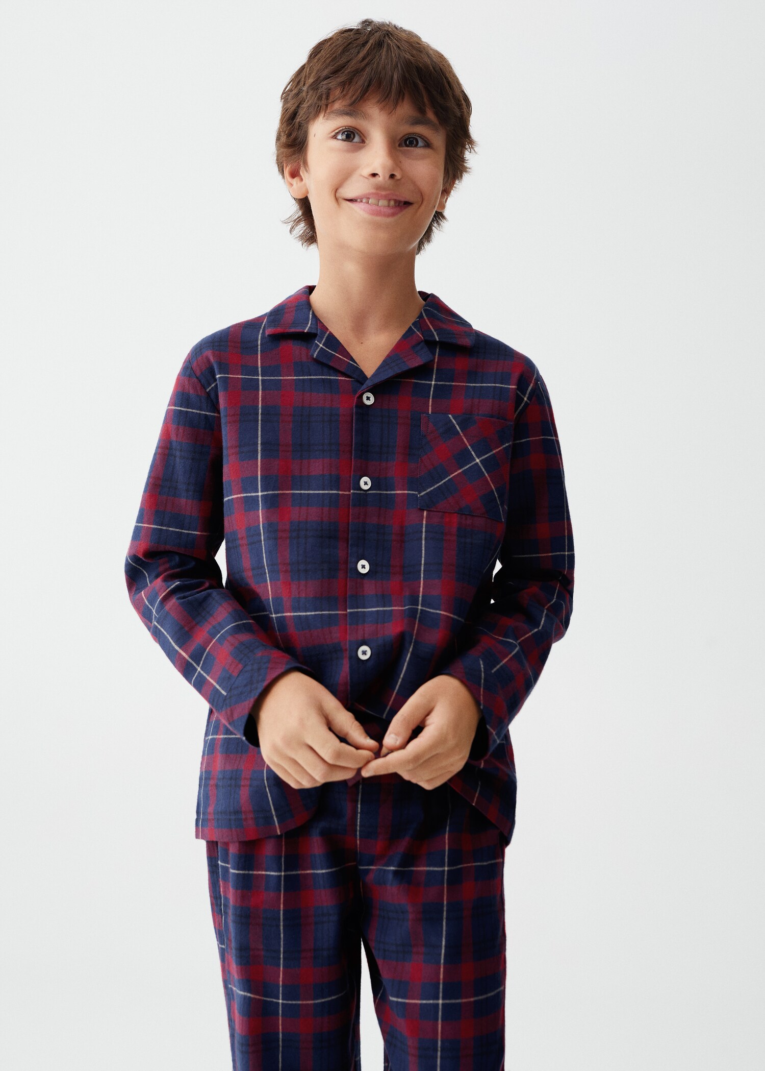 Two-pieces check long pyjamas - Medium plane