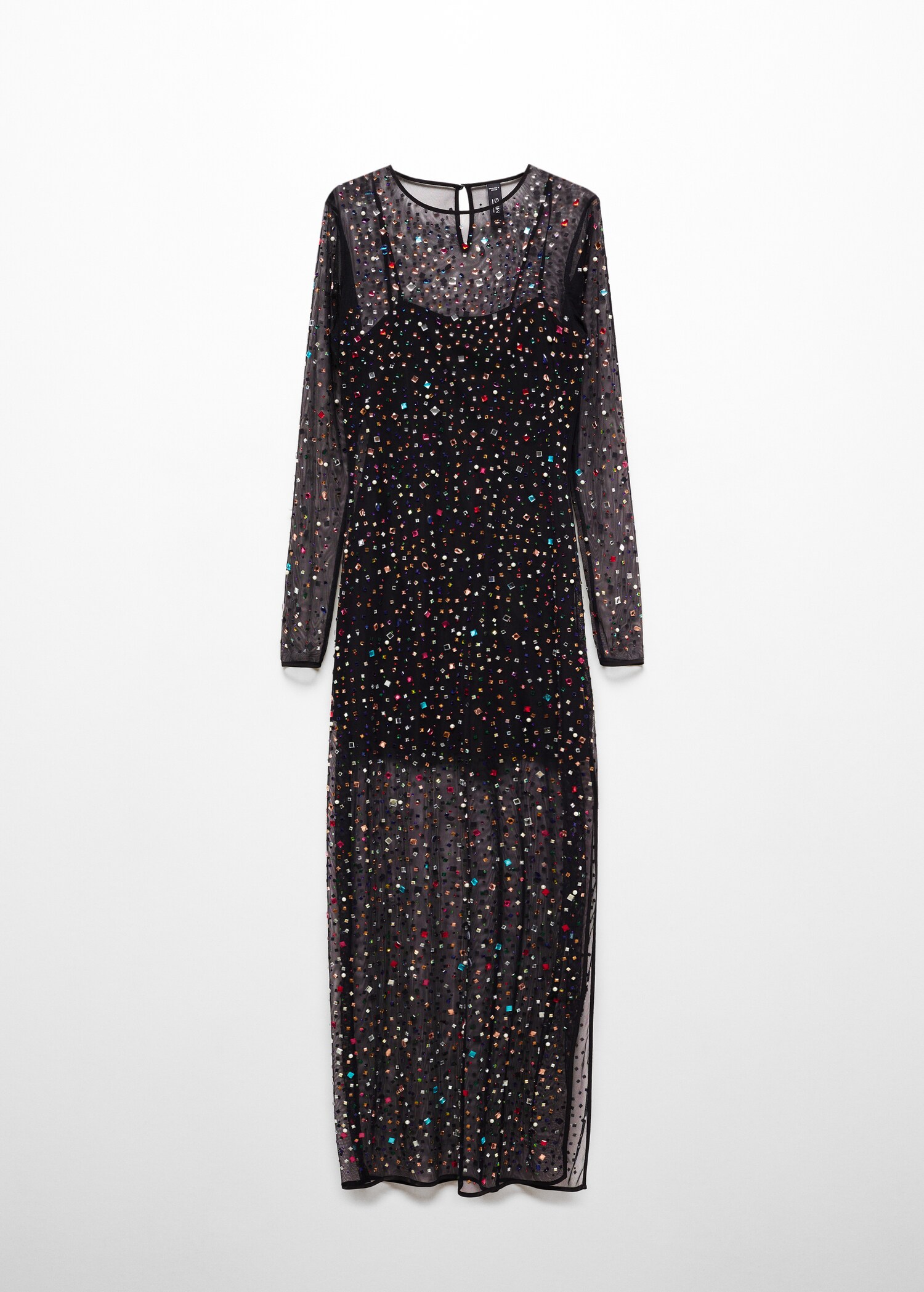 Semi-transparent dress with rhinestones - Article without model
