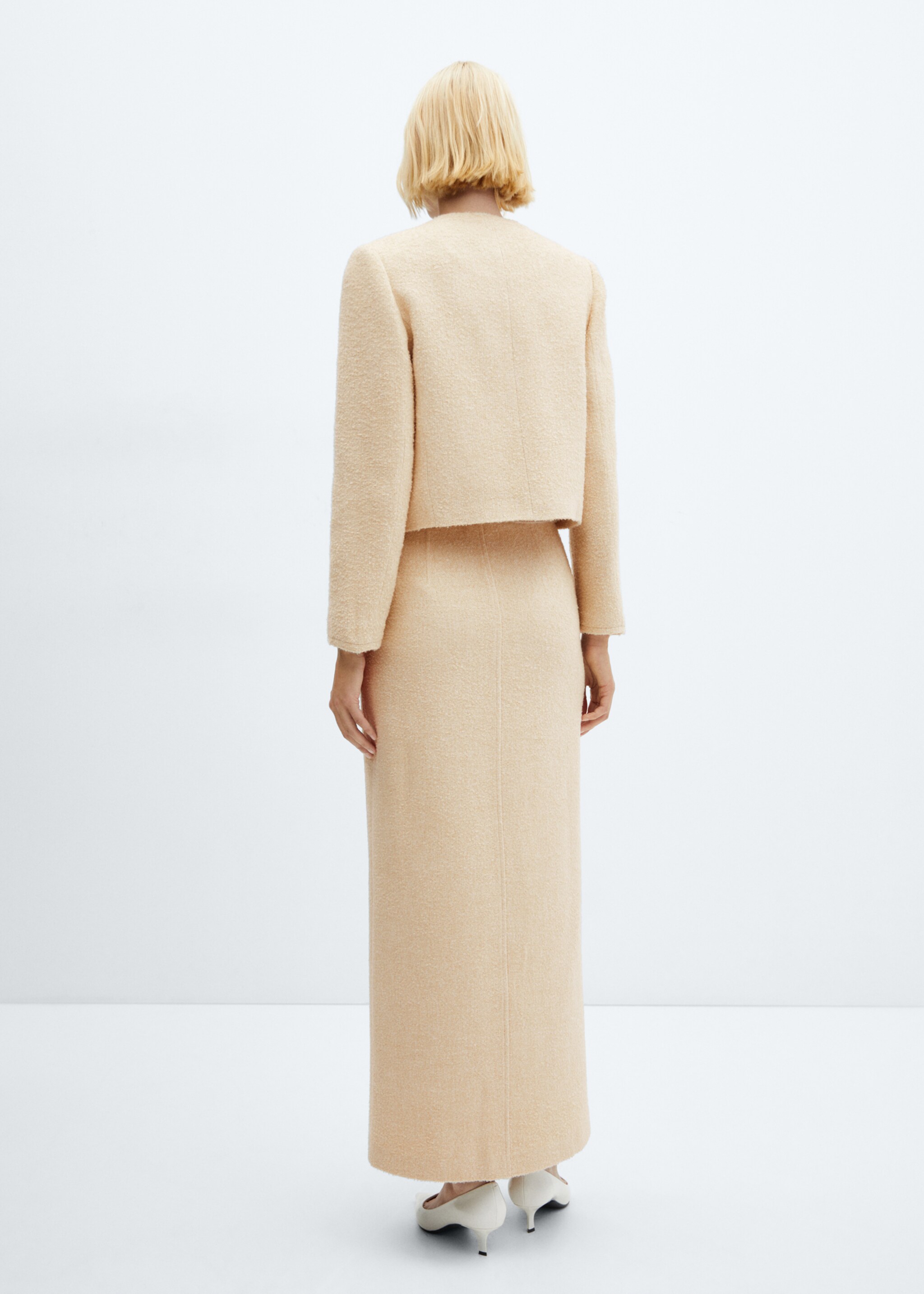 Slit long skirt - Reverse of the article, Beige. Ref: 57079121-00.