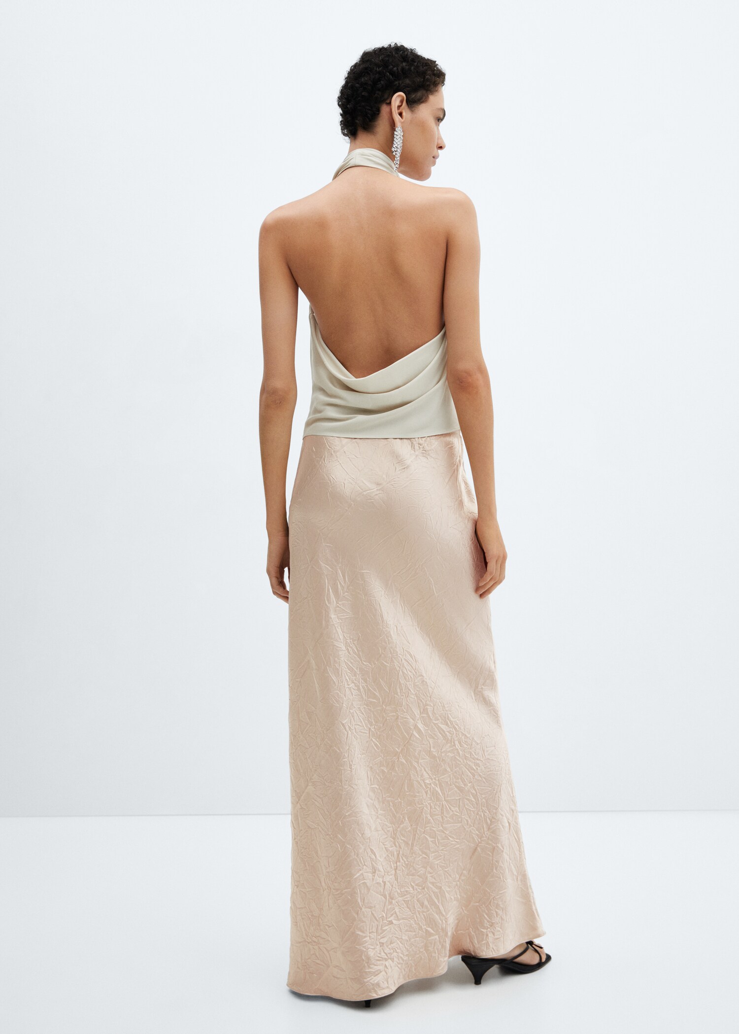 Extra-long satin skirt - Reverse of the article