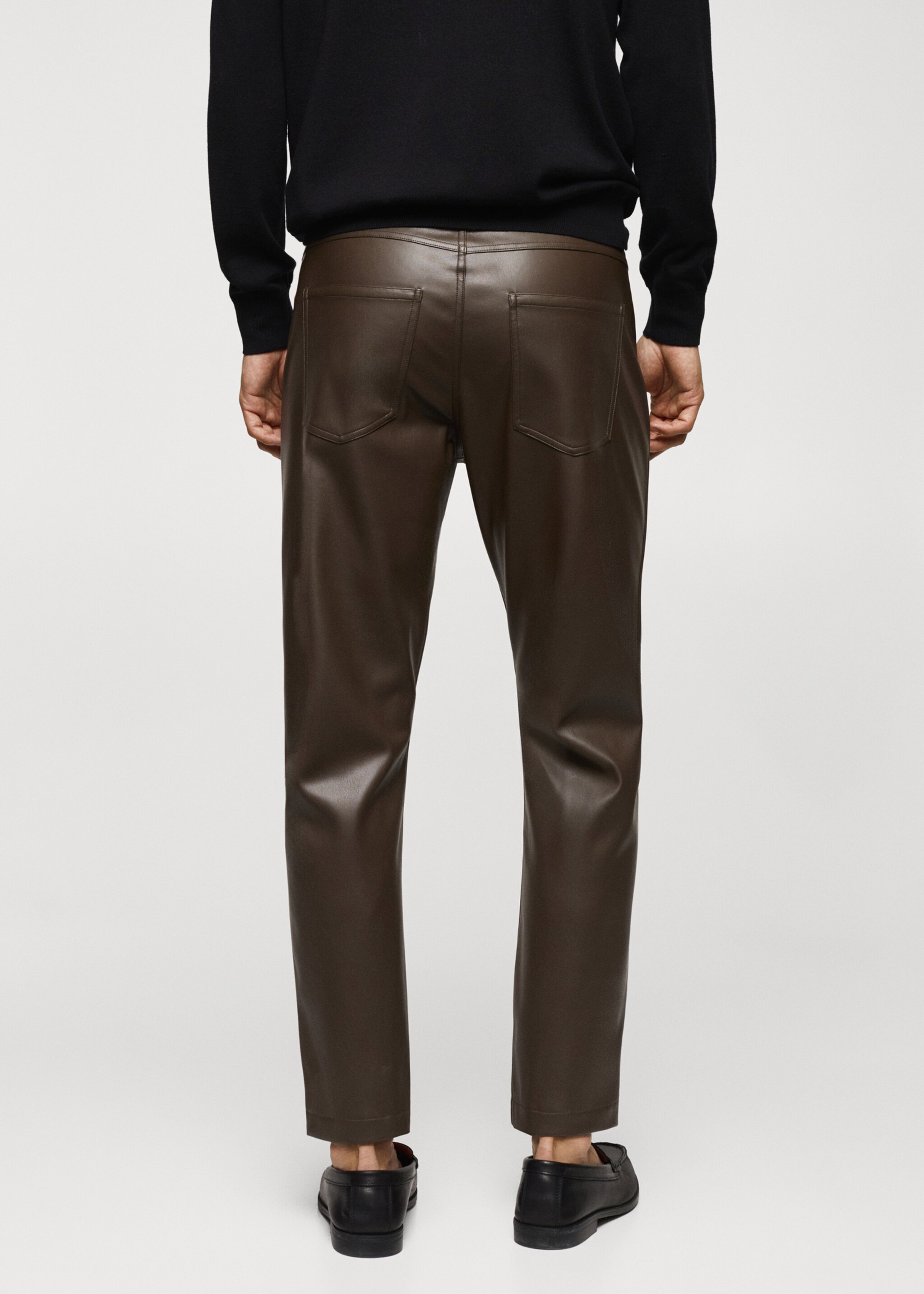 Leather-effect slim-fit trousers - Reverse of the article