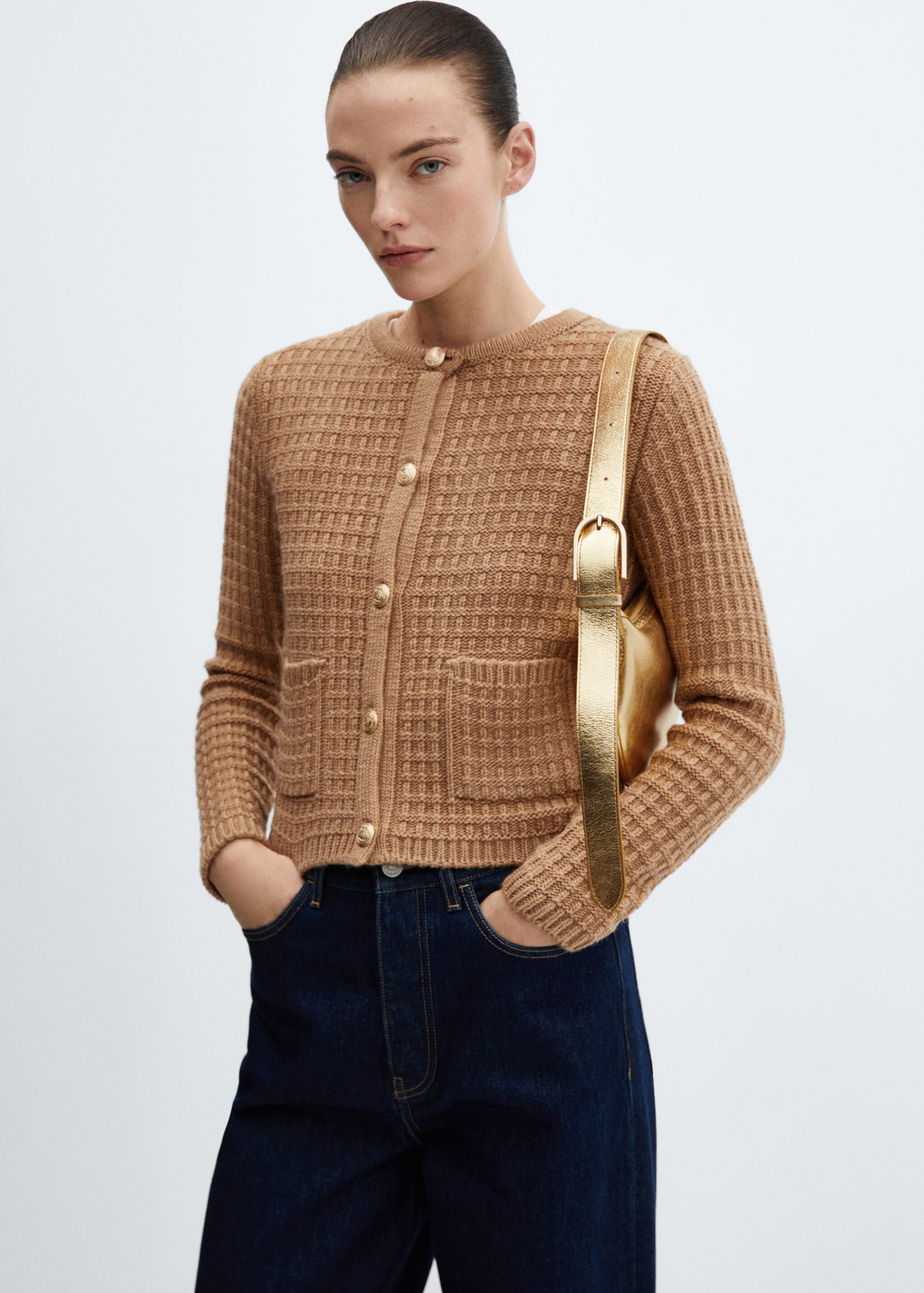 Button knit cardigan - Medium plane